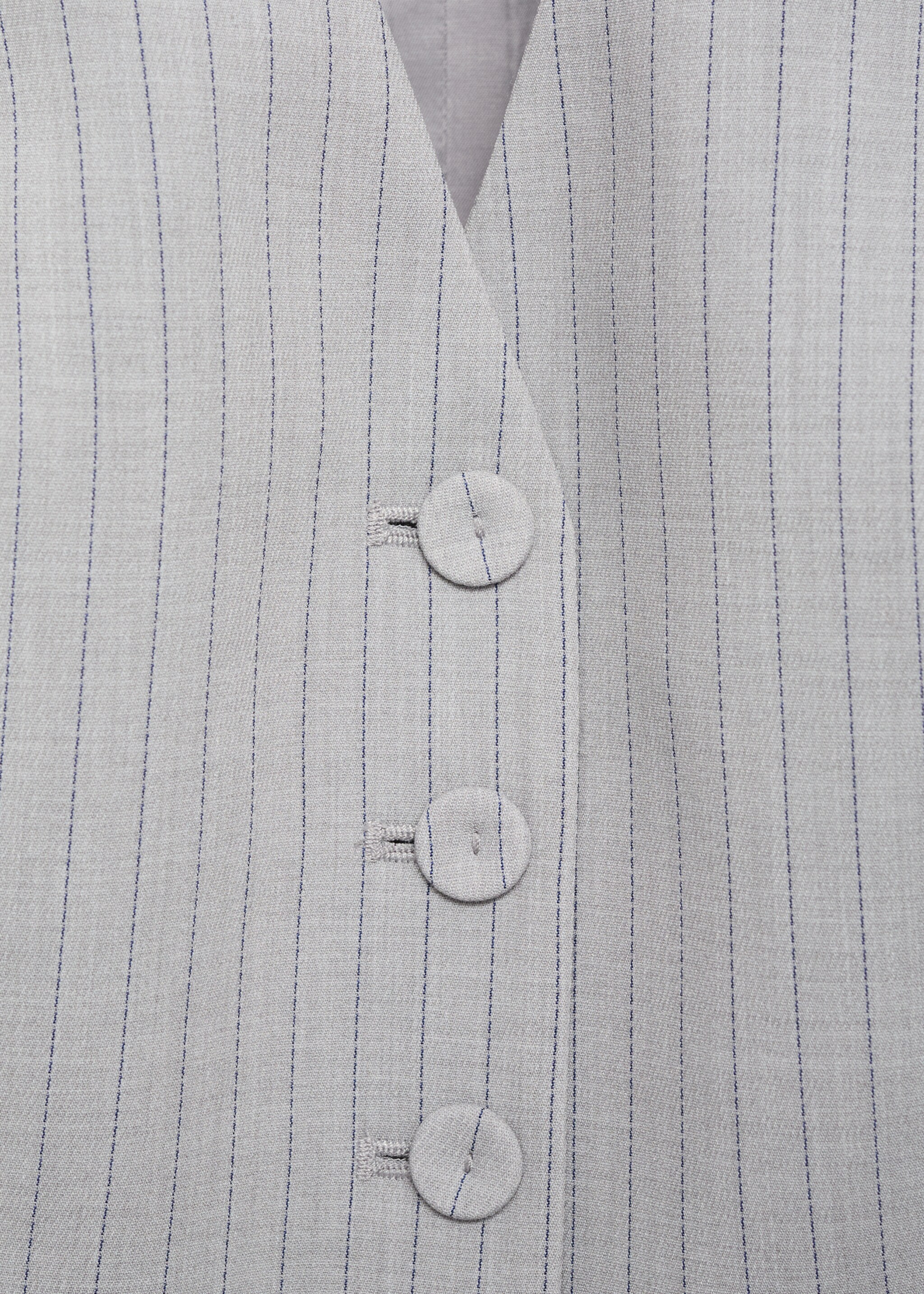 Pinstriped suit waistcoat - Details of the article 8, Grey. Ref: 17024121-00.