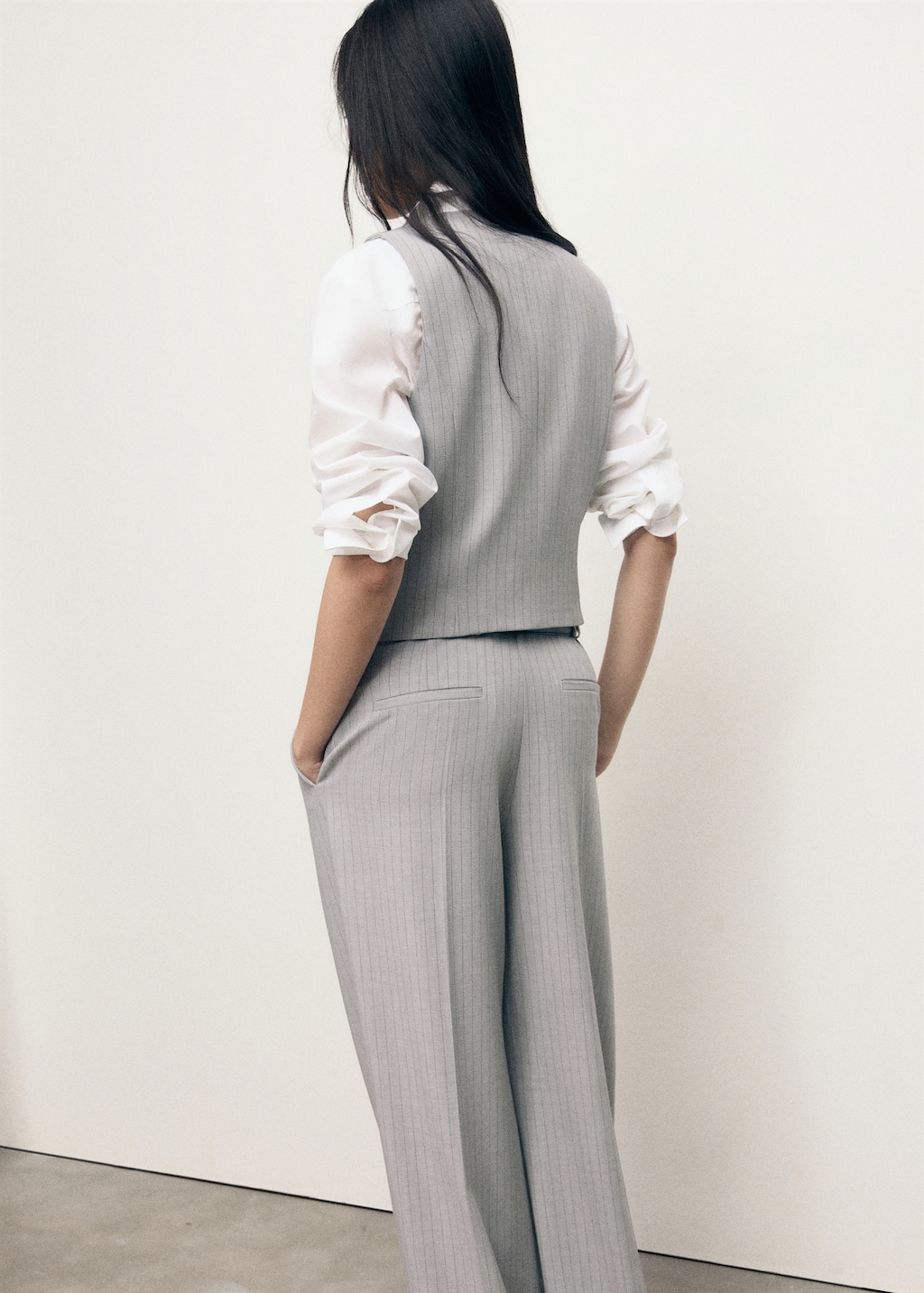 Pinstriped suit vest