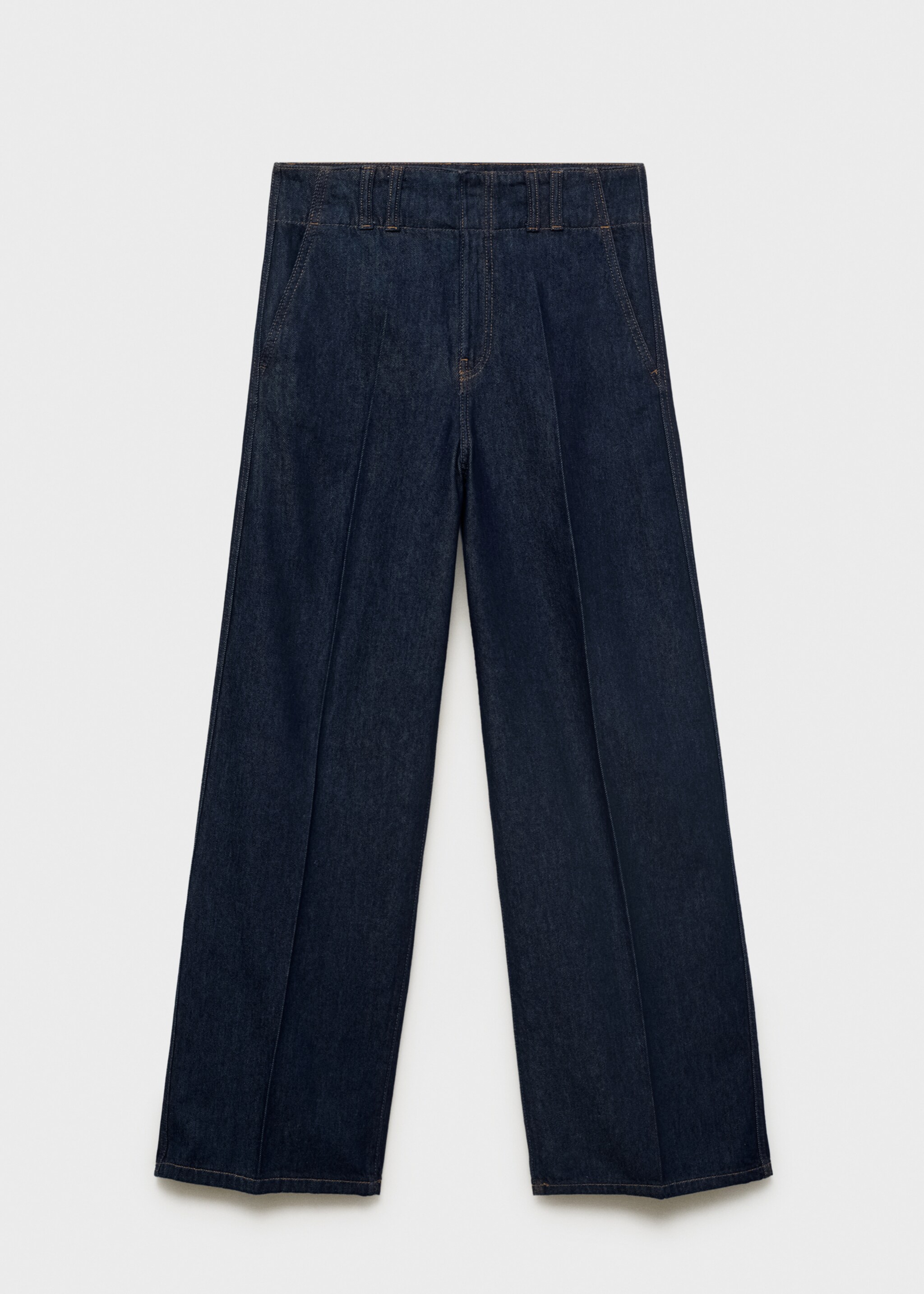 Wide leg denim trousers with belt loops - Article without model, Open Blue. Ref: 17024124-00.