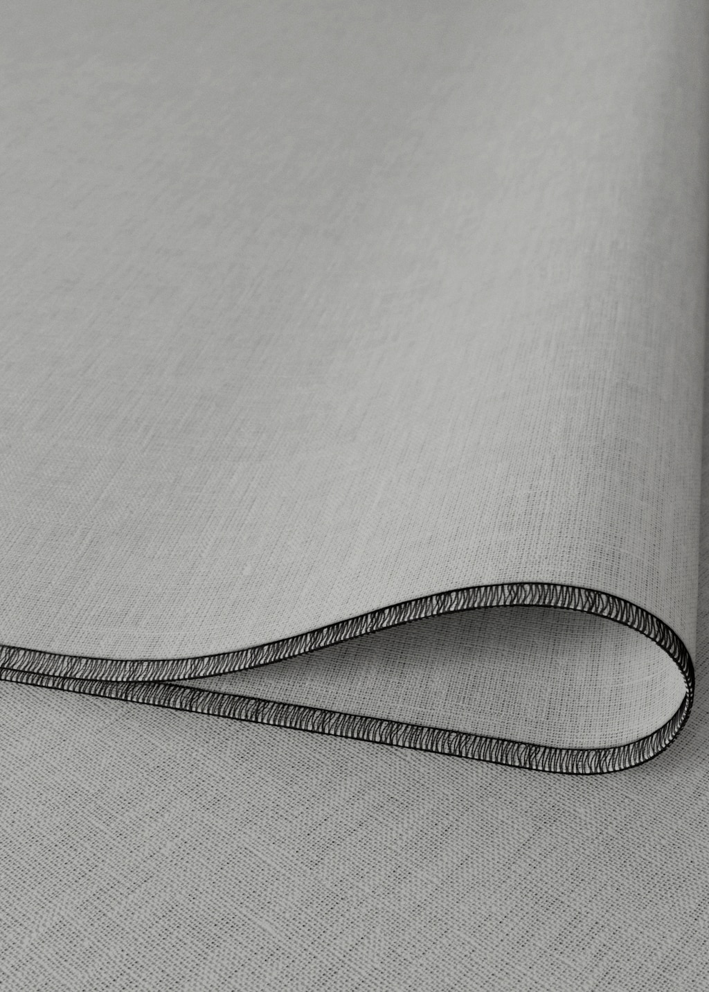 100% linen placemat with contrasting overlock stitching