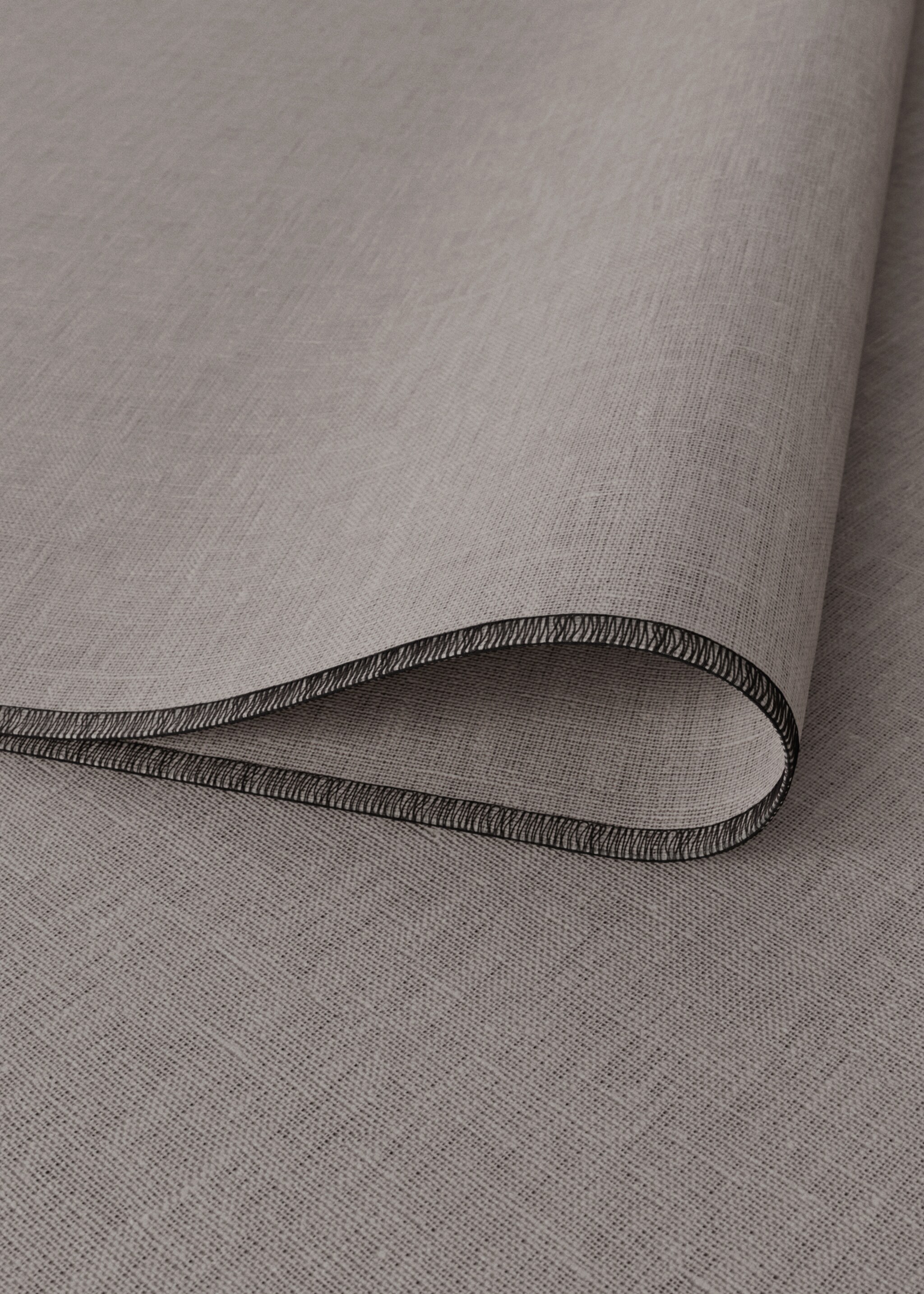 100% linen placemat with contrasting overlock stitching - Details of the article 1, Light/Pastel Brown. Ref: 17024134-00.