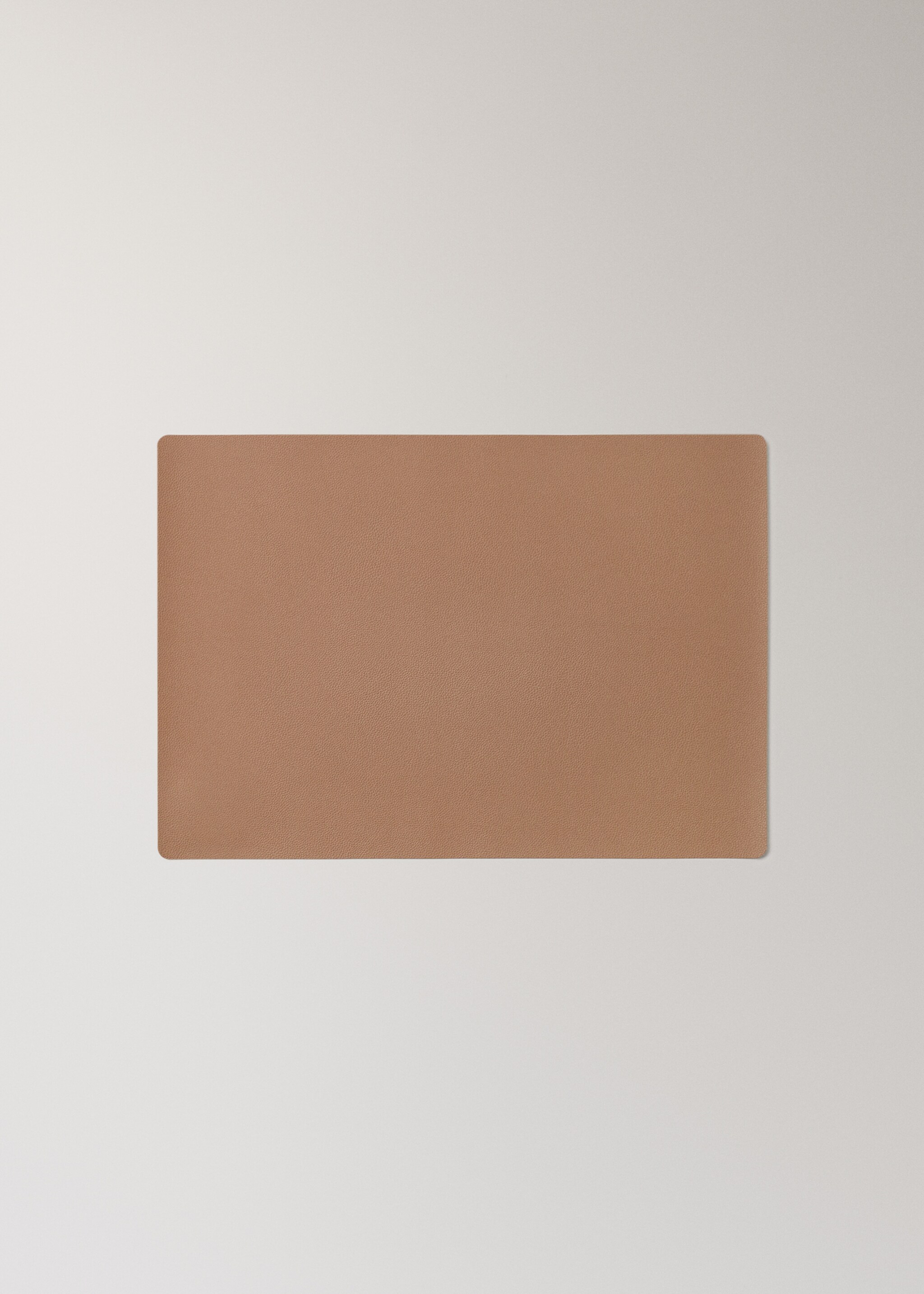 Rectangular leather-effect placemat - Article without model, Beige. Ref: 17024139-00.