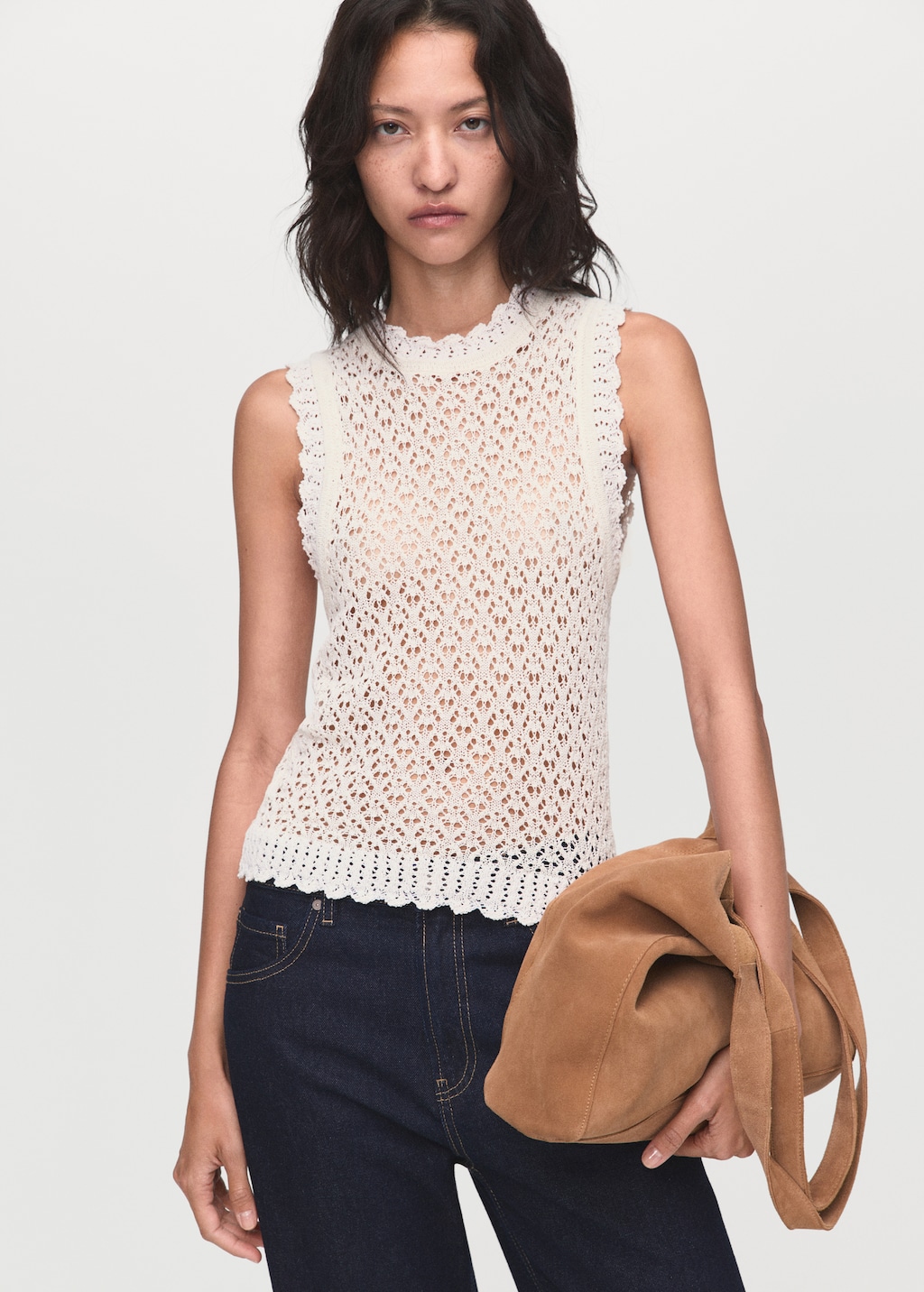 Openwork knit top