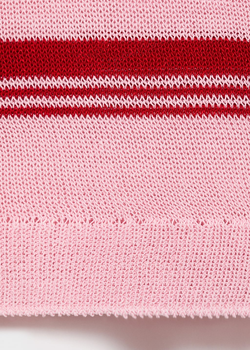 Striped knitted polo-neck top