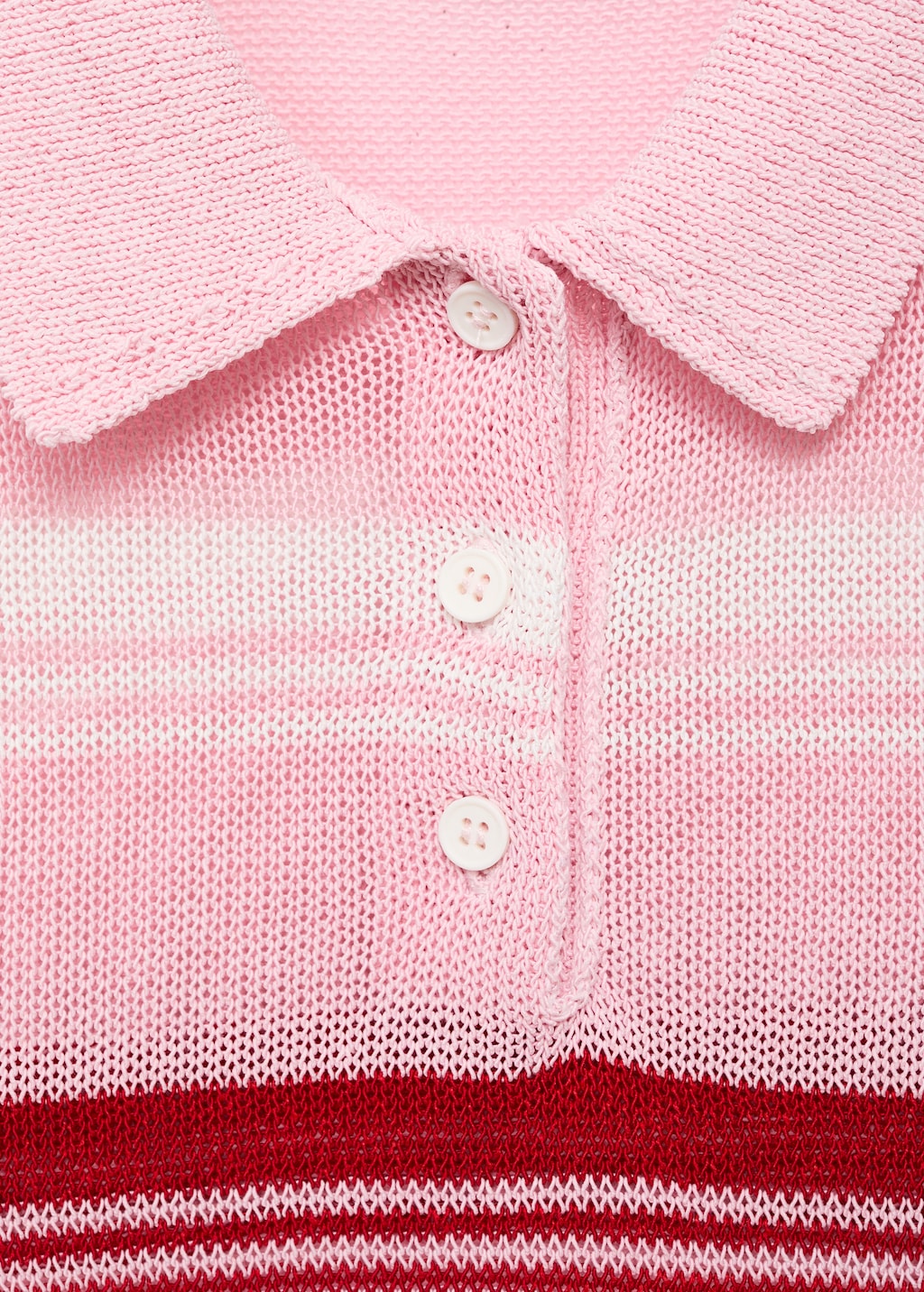 Striped knitted polo-neck top - Women | MANGO USA
