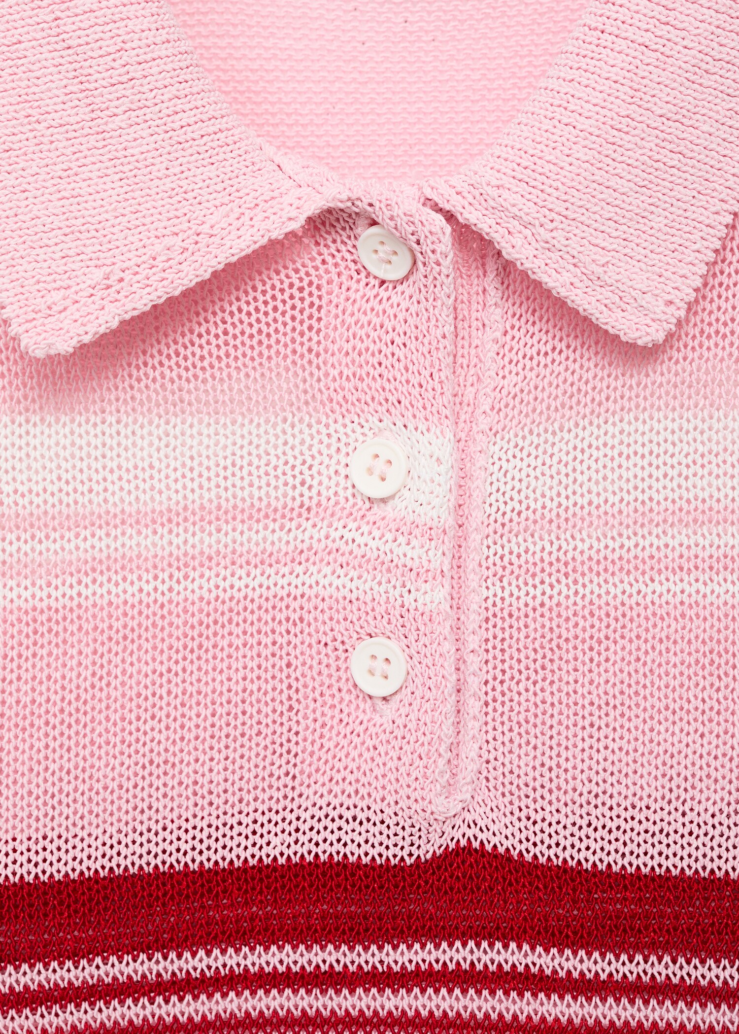 Striped knit top with polo neck - Details of the article 8