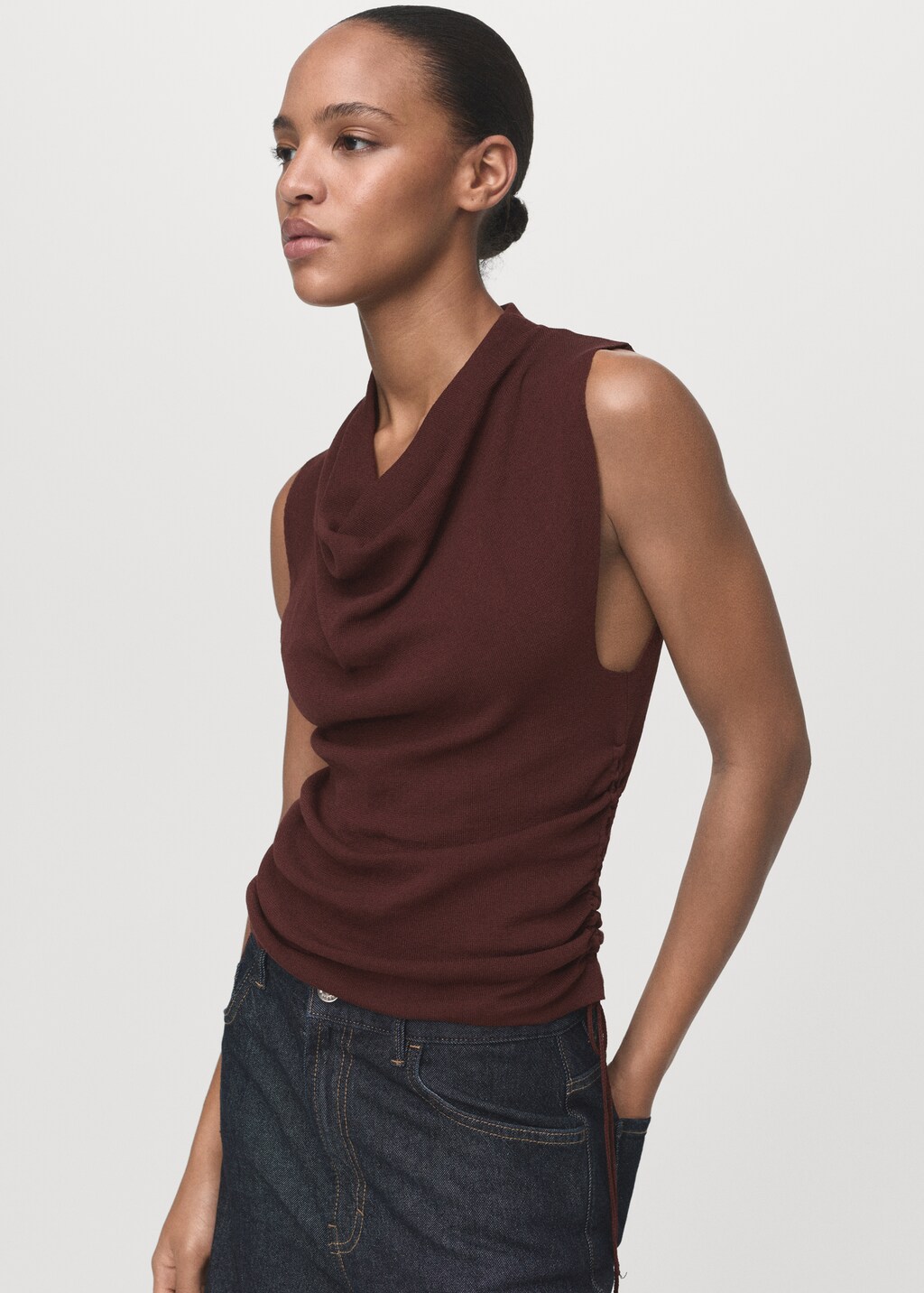 Ruched knitted top