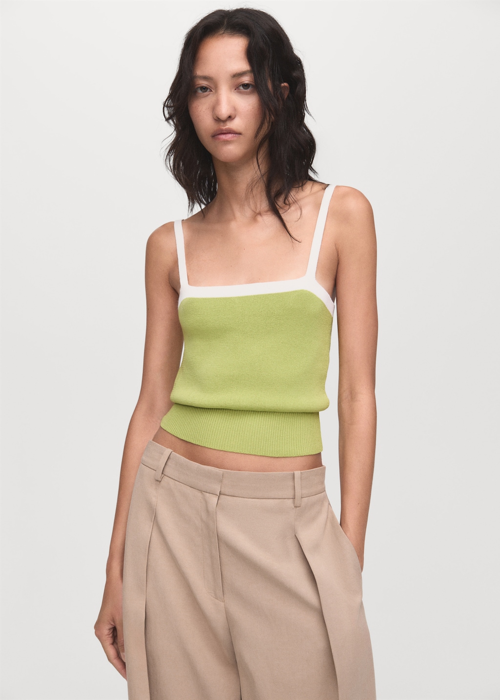 Mango Knitted top with crossed back