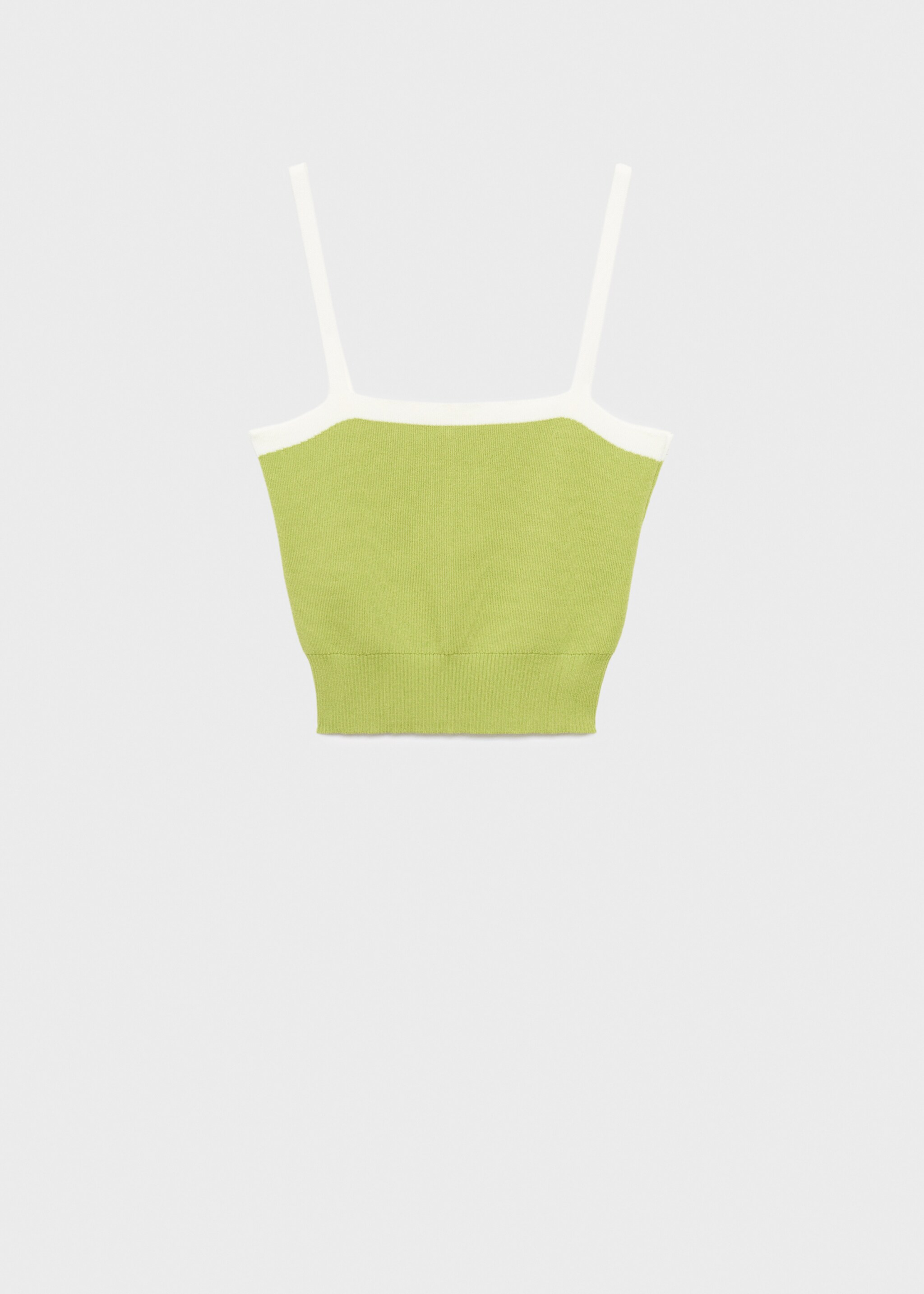 Knitted top with crossed back - Article without model, Pastel Green. Ref: 17024145-00.