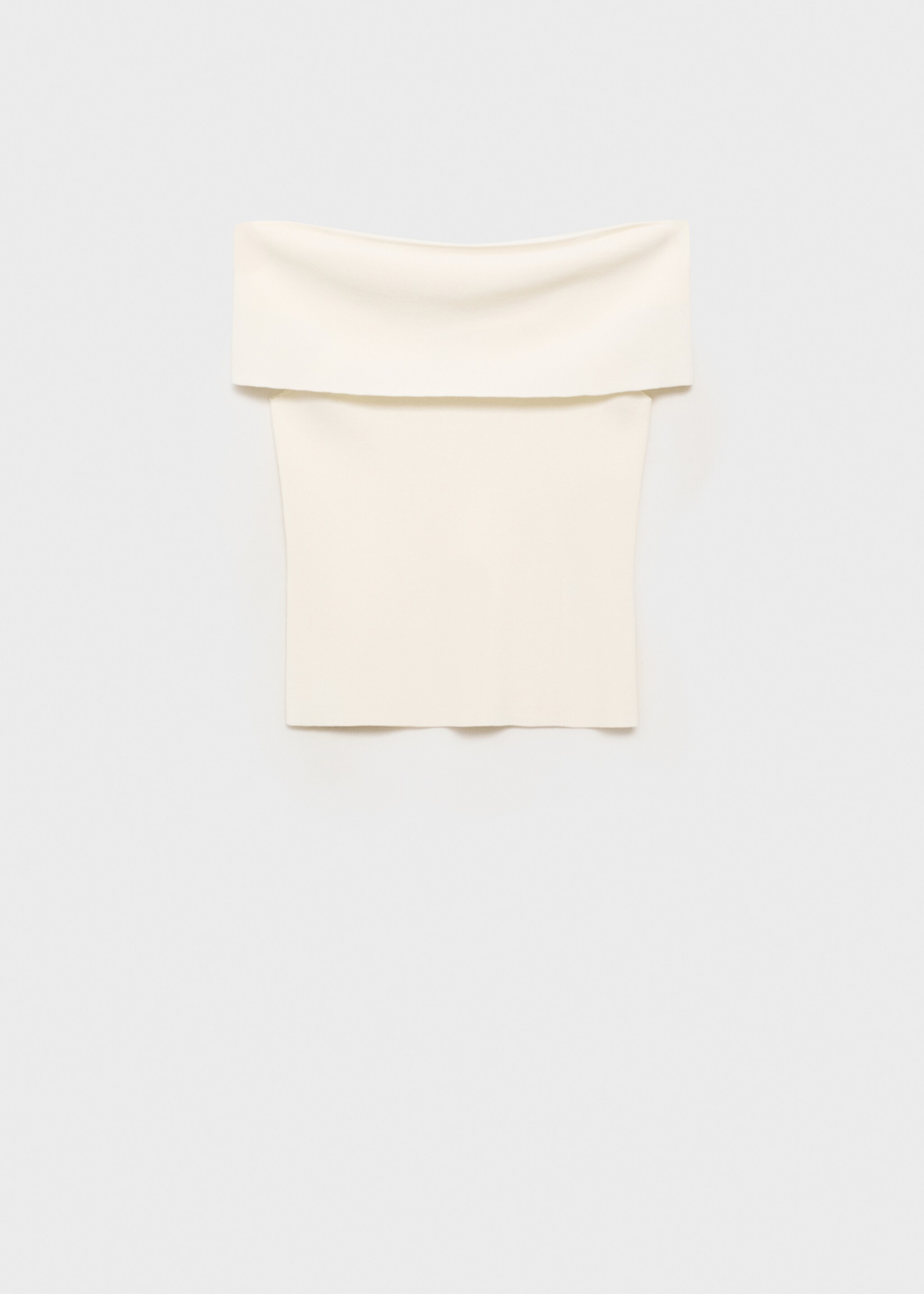 Strapless knitted top - Article without model, Off White. Ref: 17024146-00.
