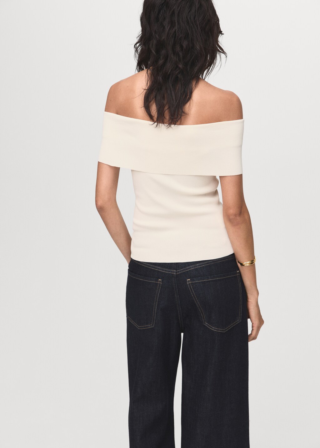 Mango Strapless knitted top