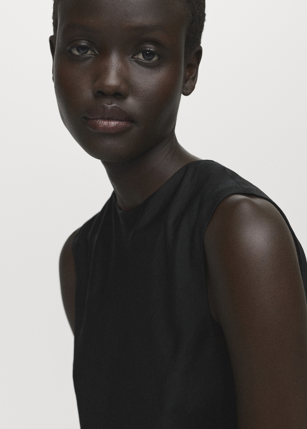 Asymmetrical satin top