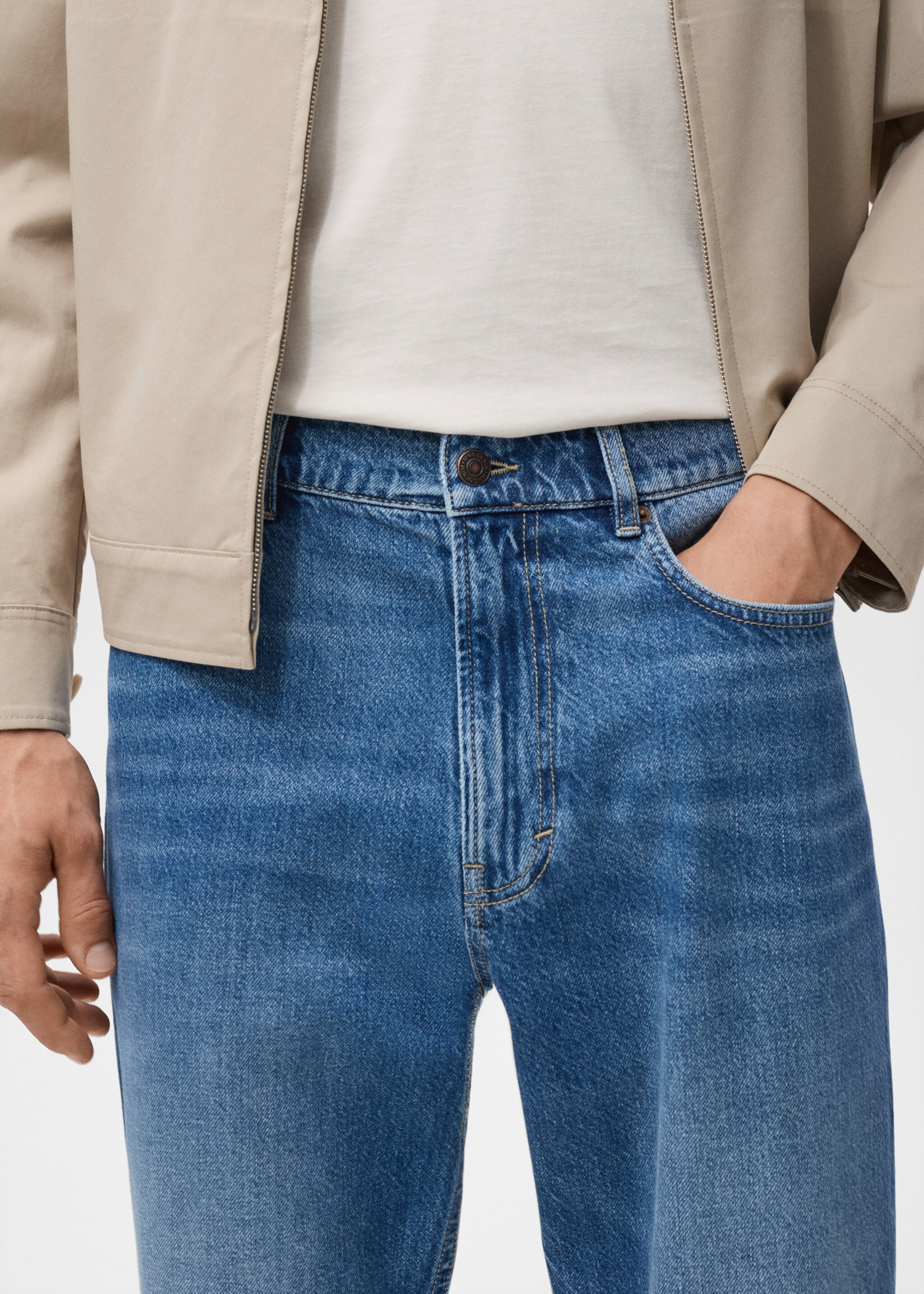 Lori tapered-fit jeans - Details of the article 6, Dark Blue. Ref: 17024417-00.