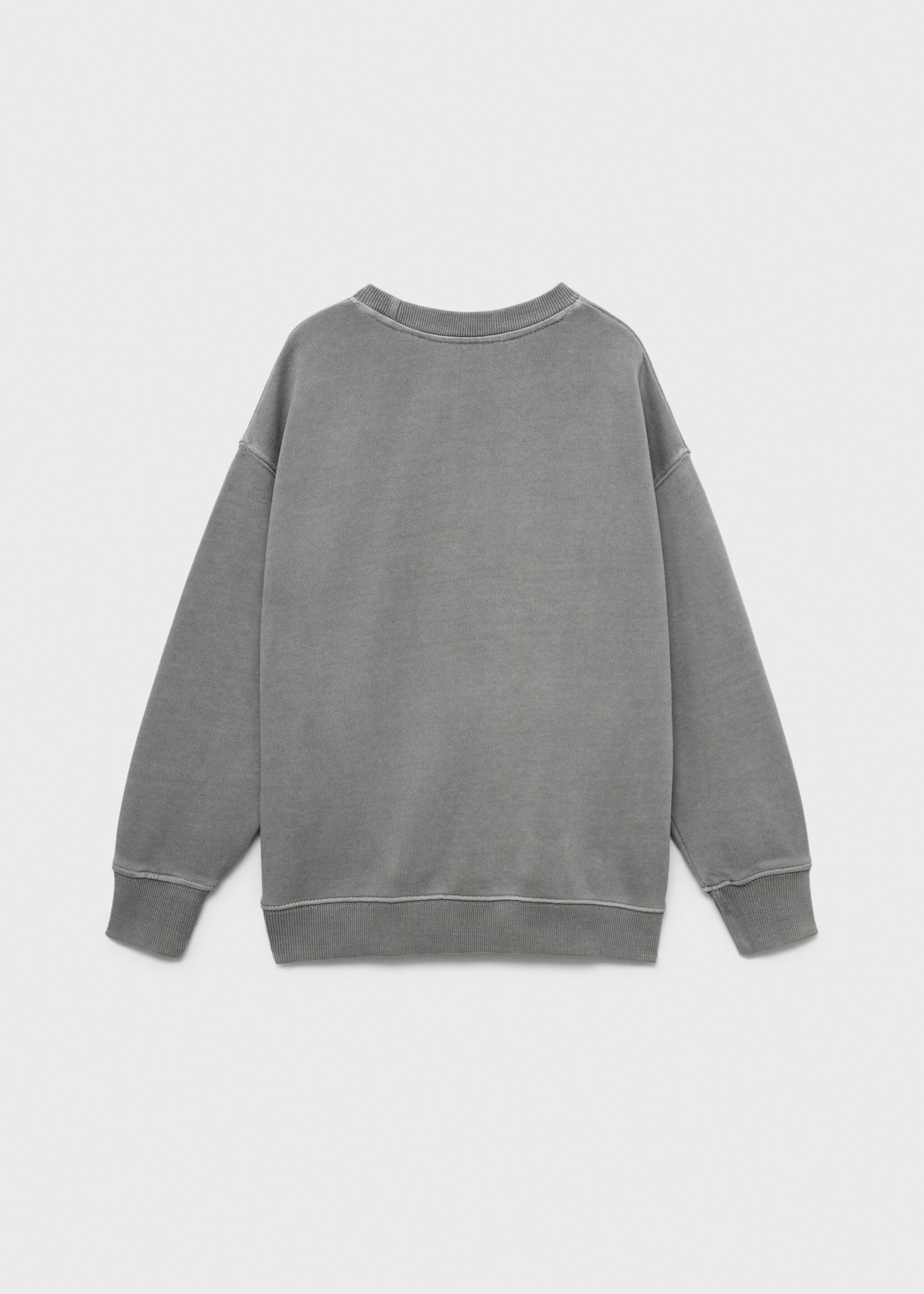 Sudadera algodón estampada - Reverso del artículo, Gris. Ref: 17024419-00.