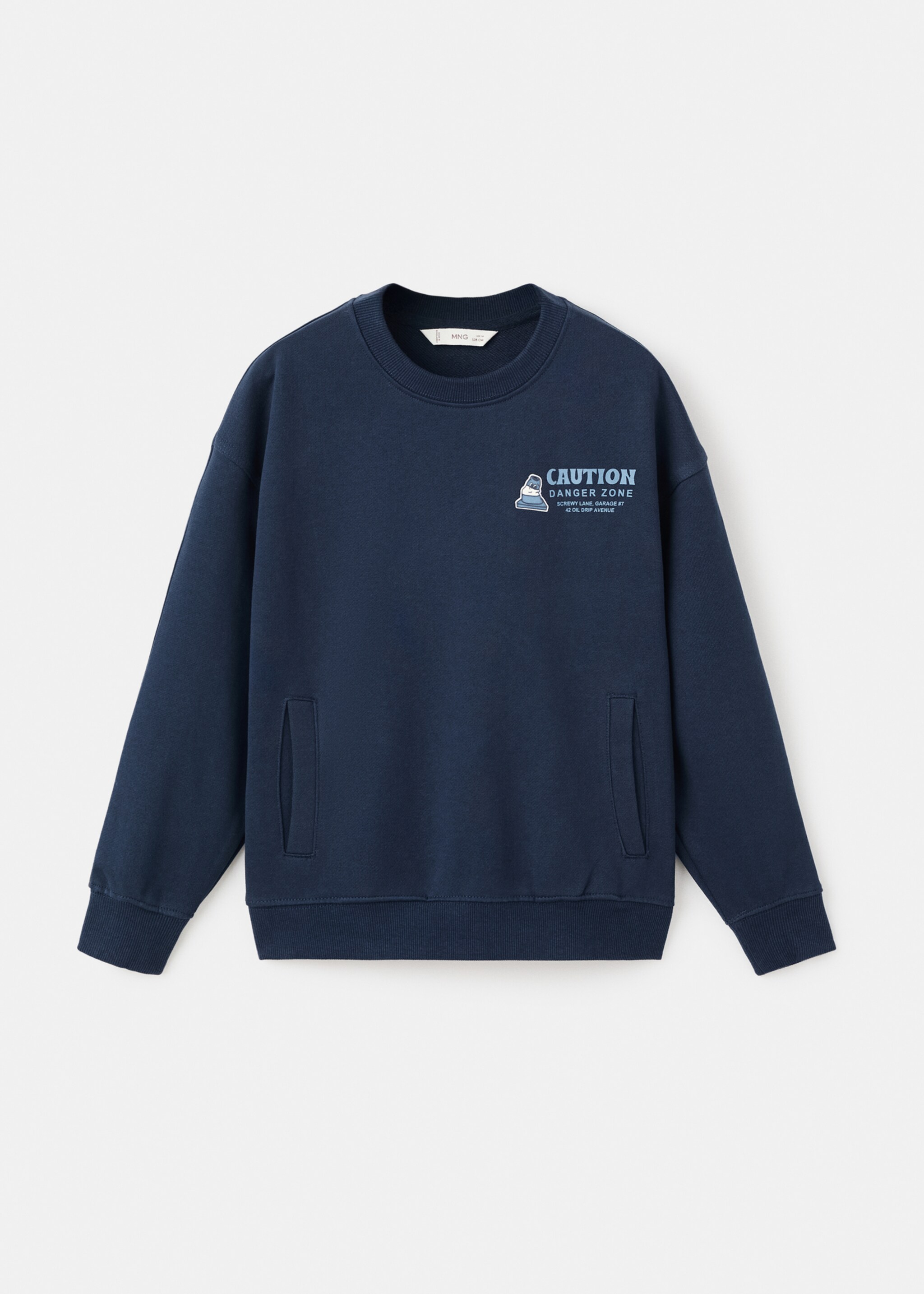 Sweat-shirt coton imprimé - Article sans modèle, Bleu marine. Ref: 17024420-00.
