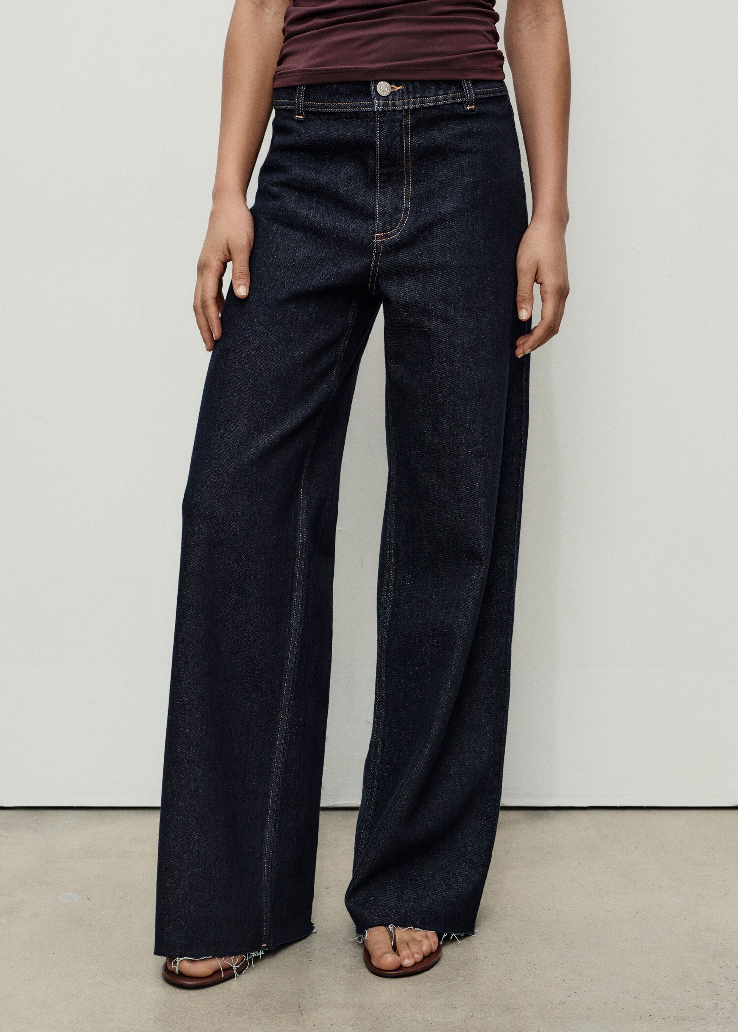 Jean style jupe-culotte Catherin taille haute - Plan moyen