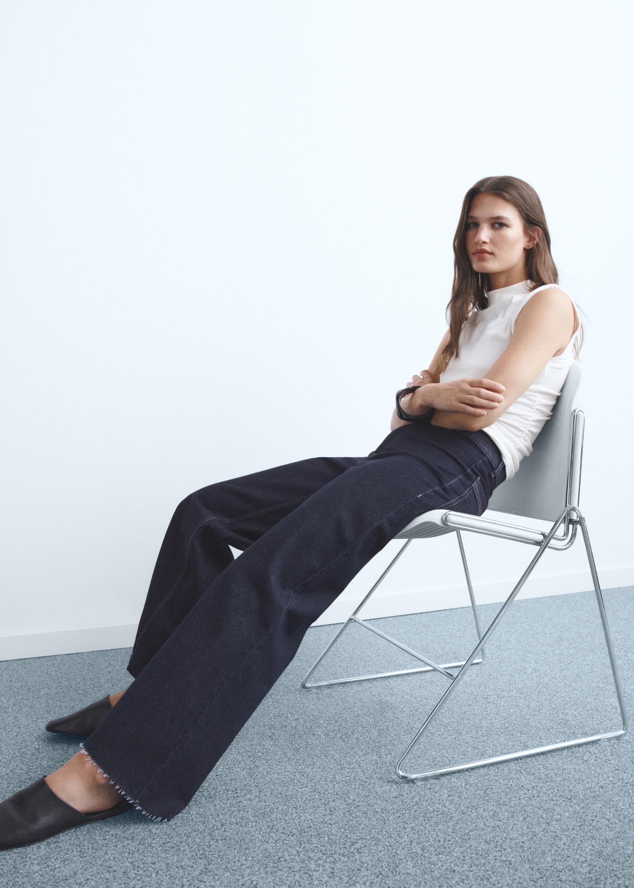 Jean style jupe-culotte Catherin taille haute - Détail de l'article 2, Bleu. Ref: 17024426-00.