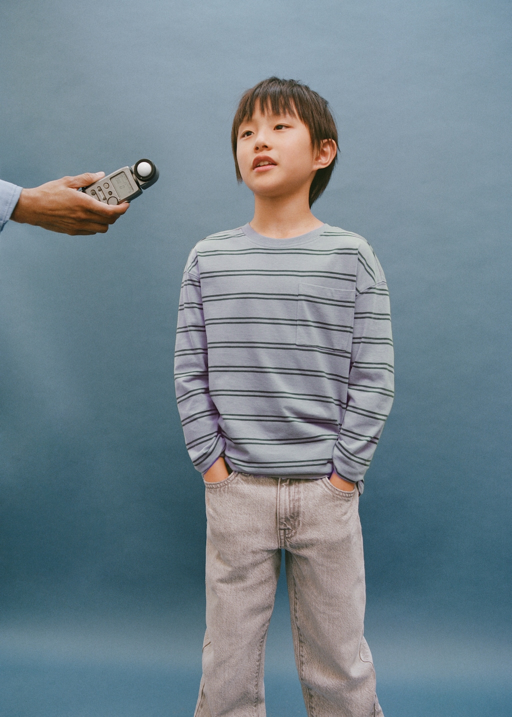 Chest-pocket striped T-shirt