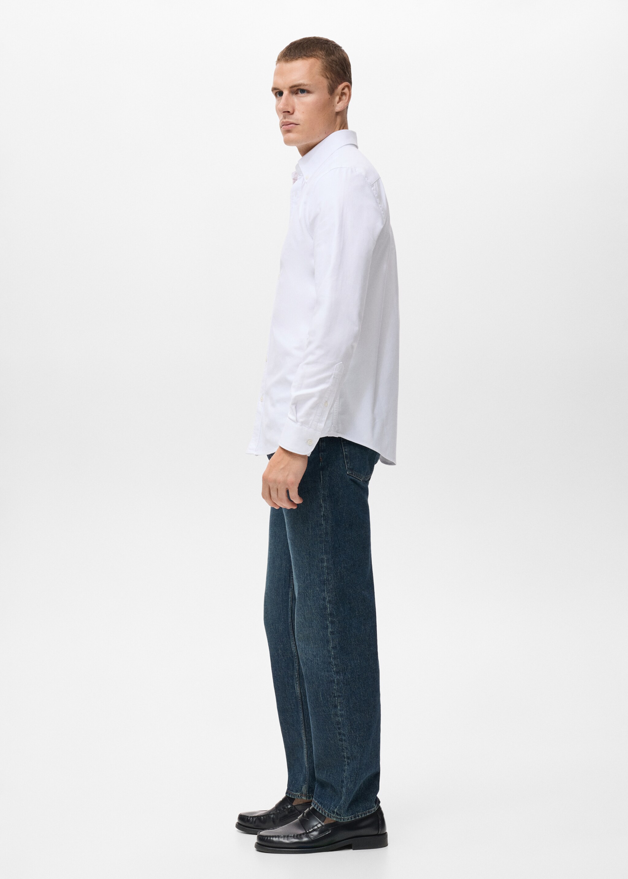 100% cotton Oxford shirt - Details of the article 2, White. Ref: 17024431-00.