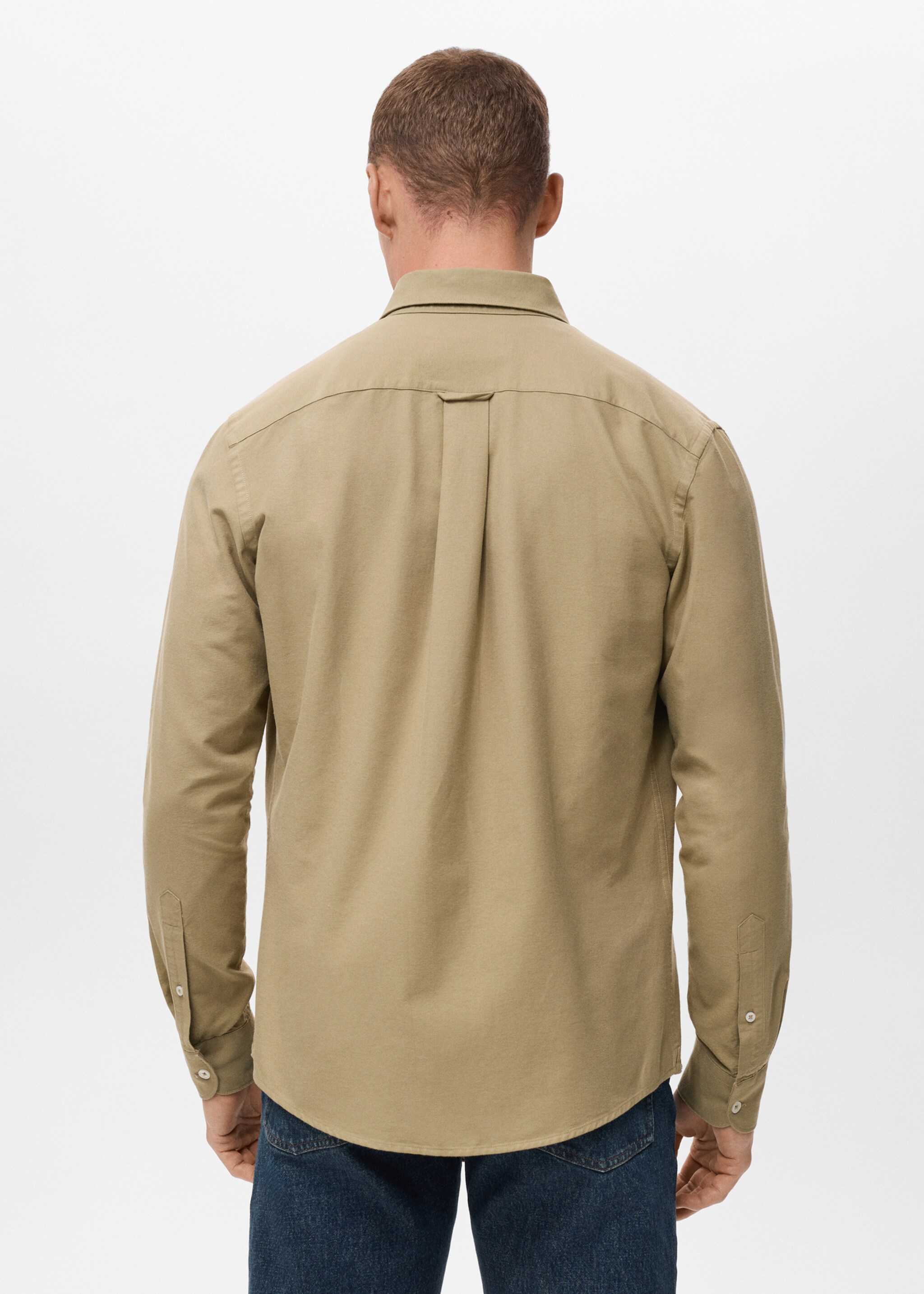 100% cotton Oxford shirt - Reverse of the article, Khaki. Ref: 17024431-00.