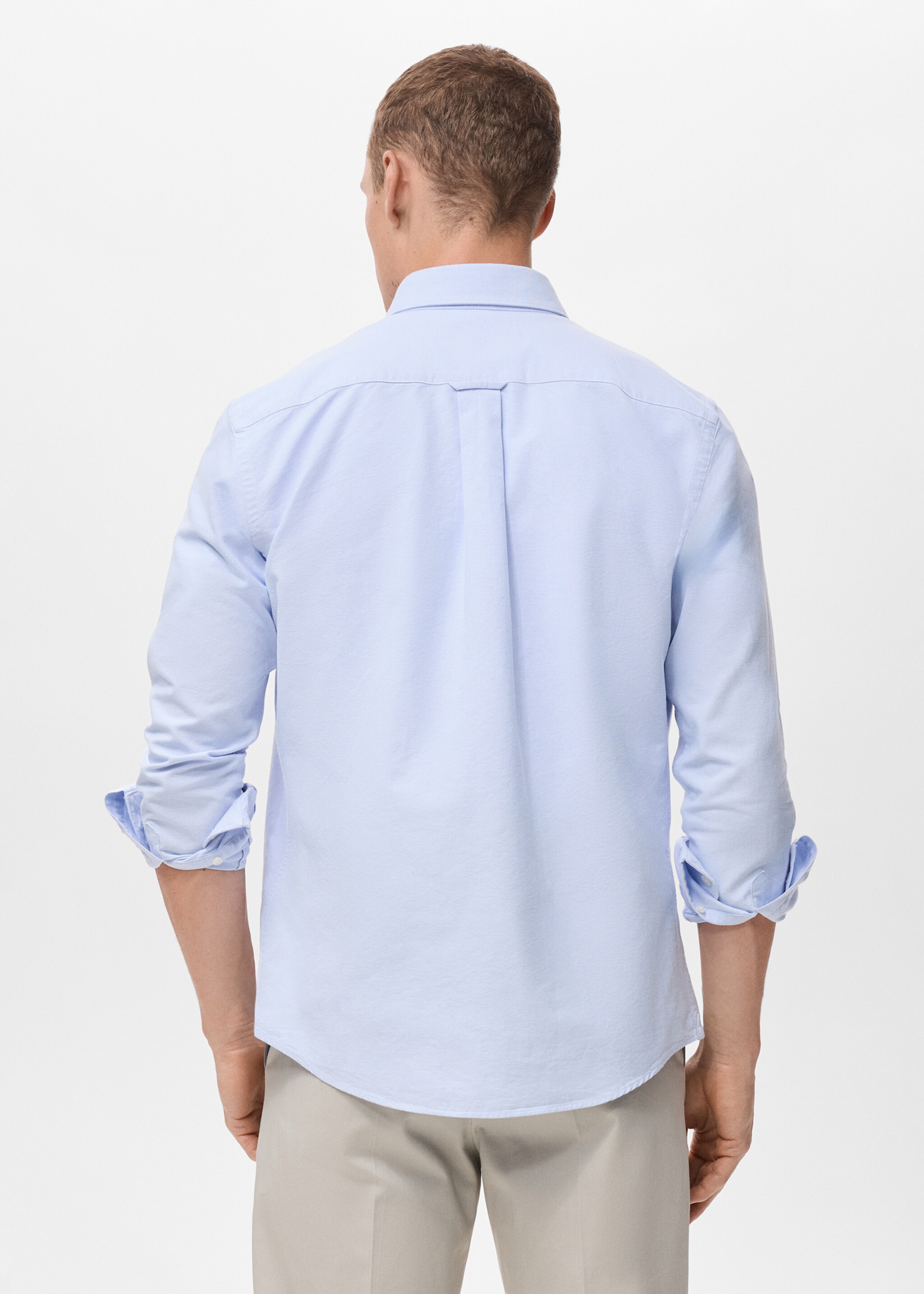 100% cotton Oxford shirt - Reverse of the article, Sky Blue. Ref: 17024431-00.