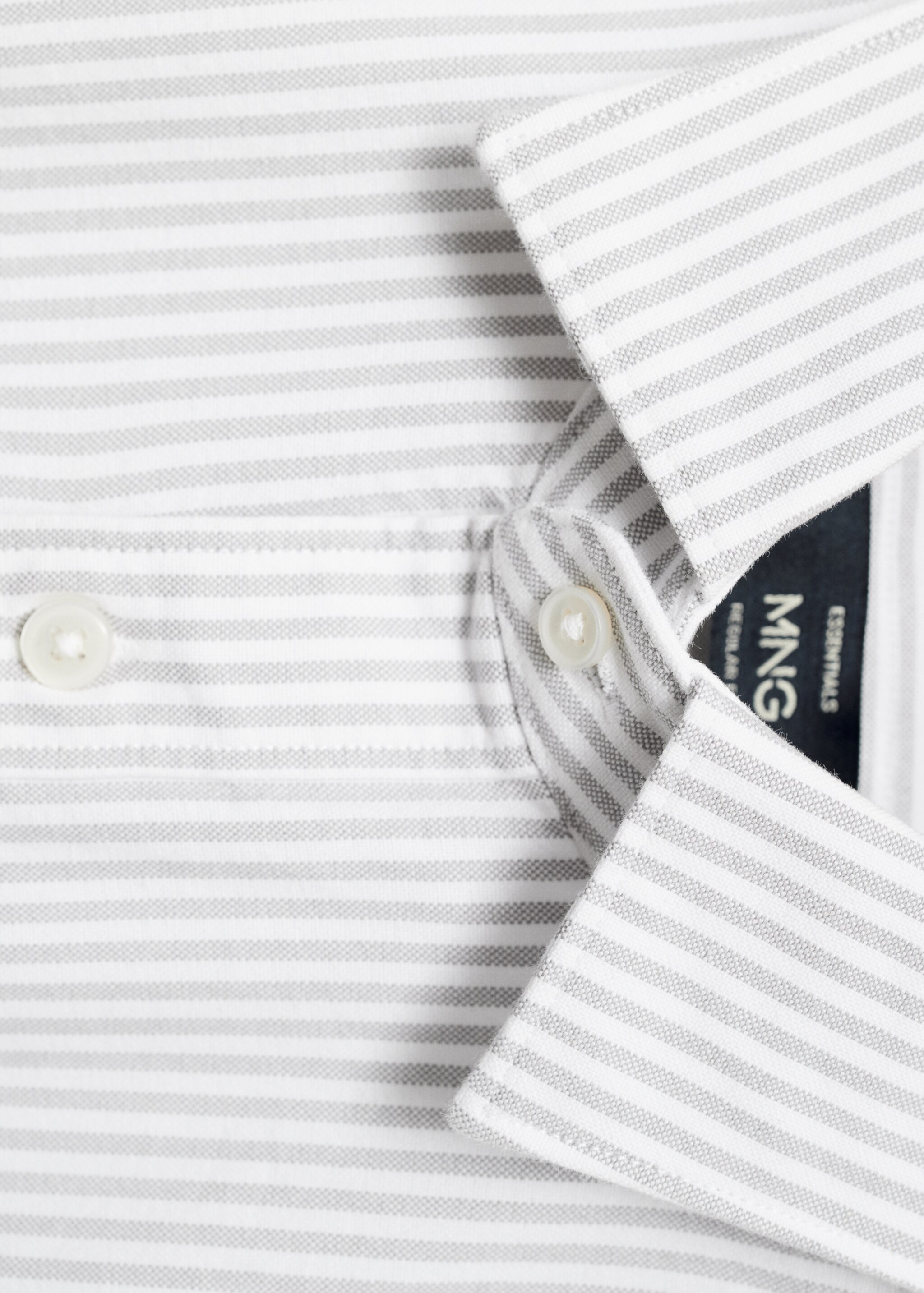 Chemise 100 % coton rayures bicolores - Détail de l'article 8, Gris. Ref: 17024433-00.