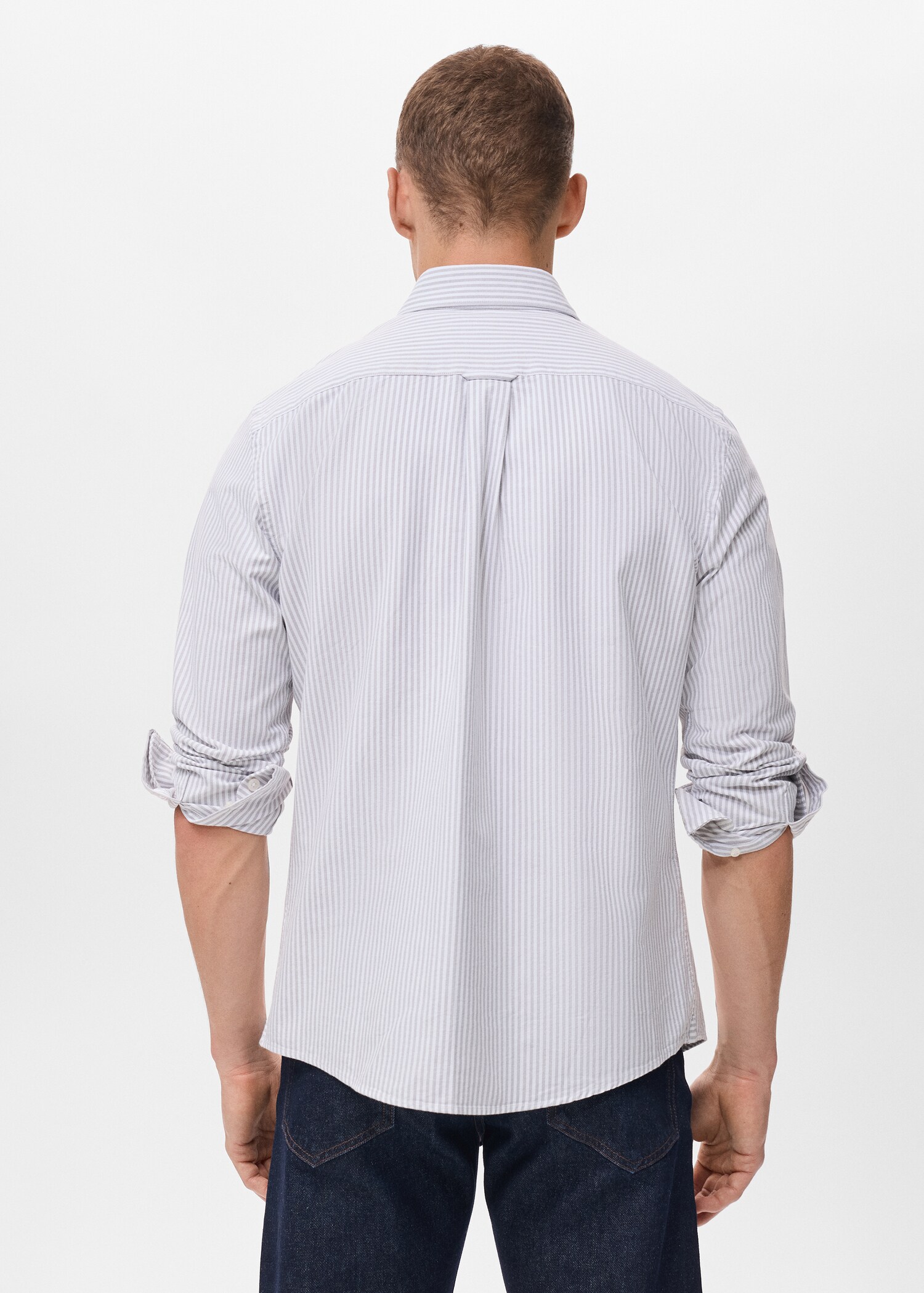 Chemise 100 % coton rayures bicolores - Verso de l’article