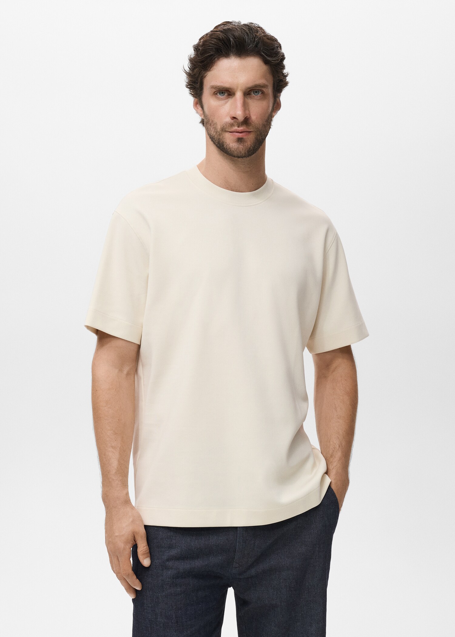 sweatshirt fabric t-shirt relaxed fit - Medium plane