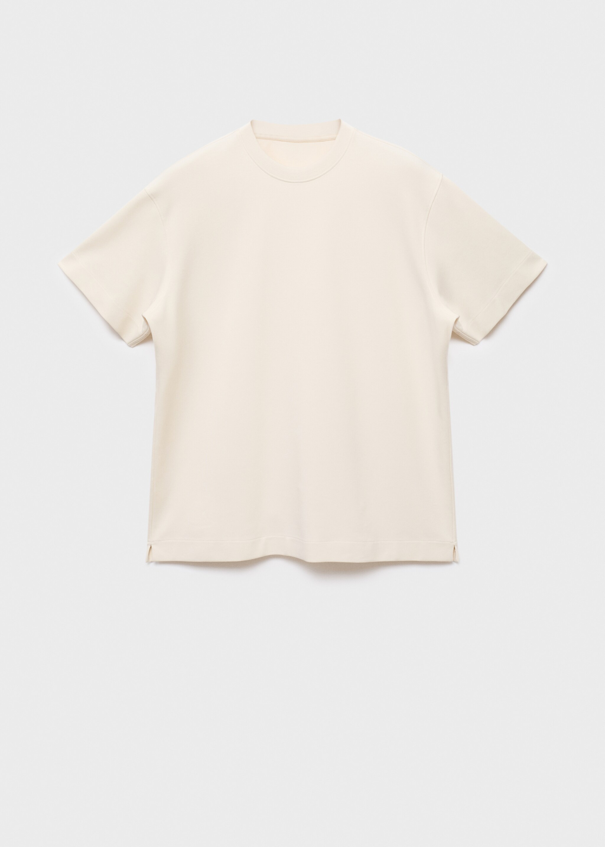 sweatshirt fabric t-shirt relaxed fit - Article without model, Sand. Ref: 17024436-00.