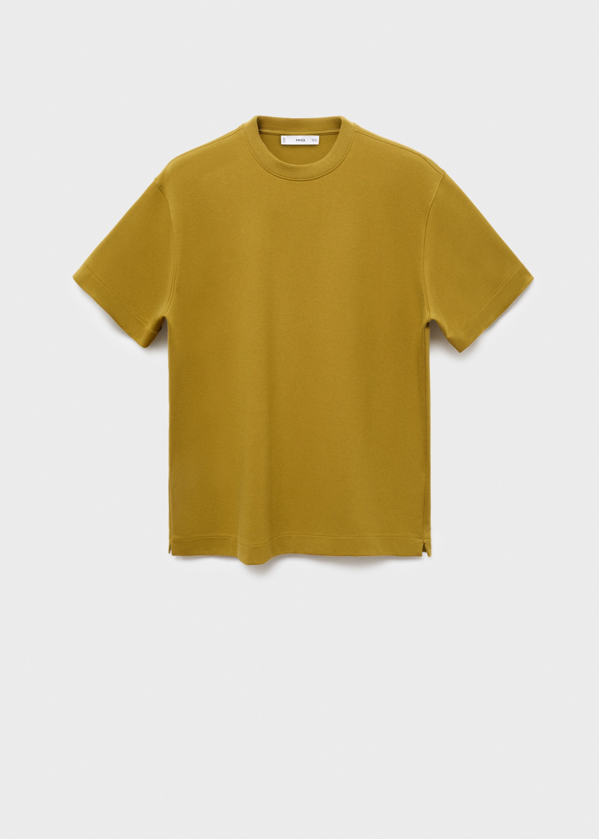 sweatshirt fabric t-shirt relaxed fit - Article without model, Ochre. Ref: 17024436-00.