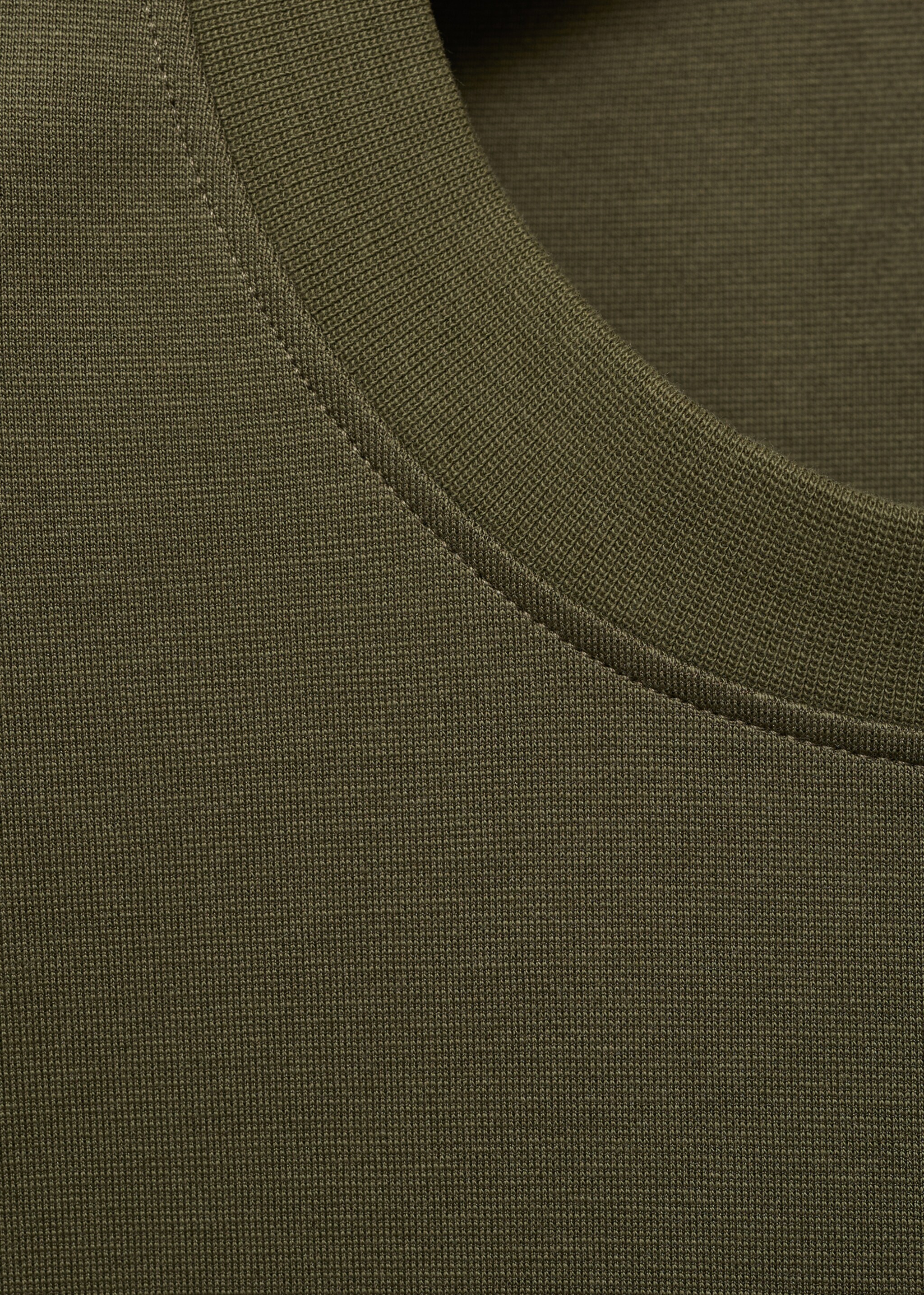 sweatshirt fabric t-shirt relaxed fit - Details of the article 8, Khaki. Ref: 17024436-00.