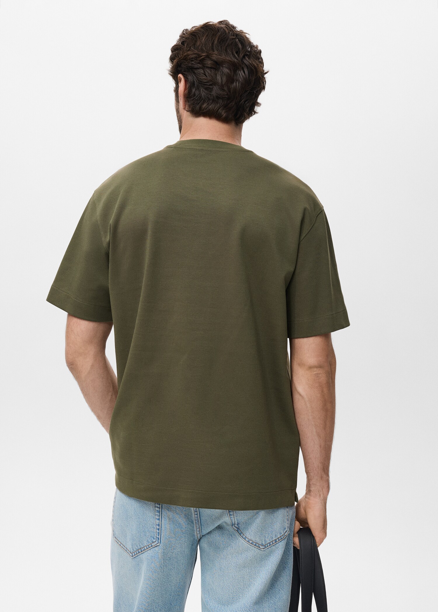 sweatshirt fabric t-shirt relaxed fit - Reverse of the article