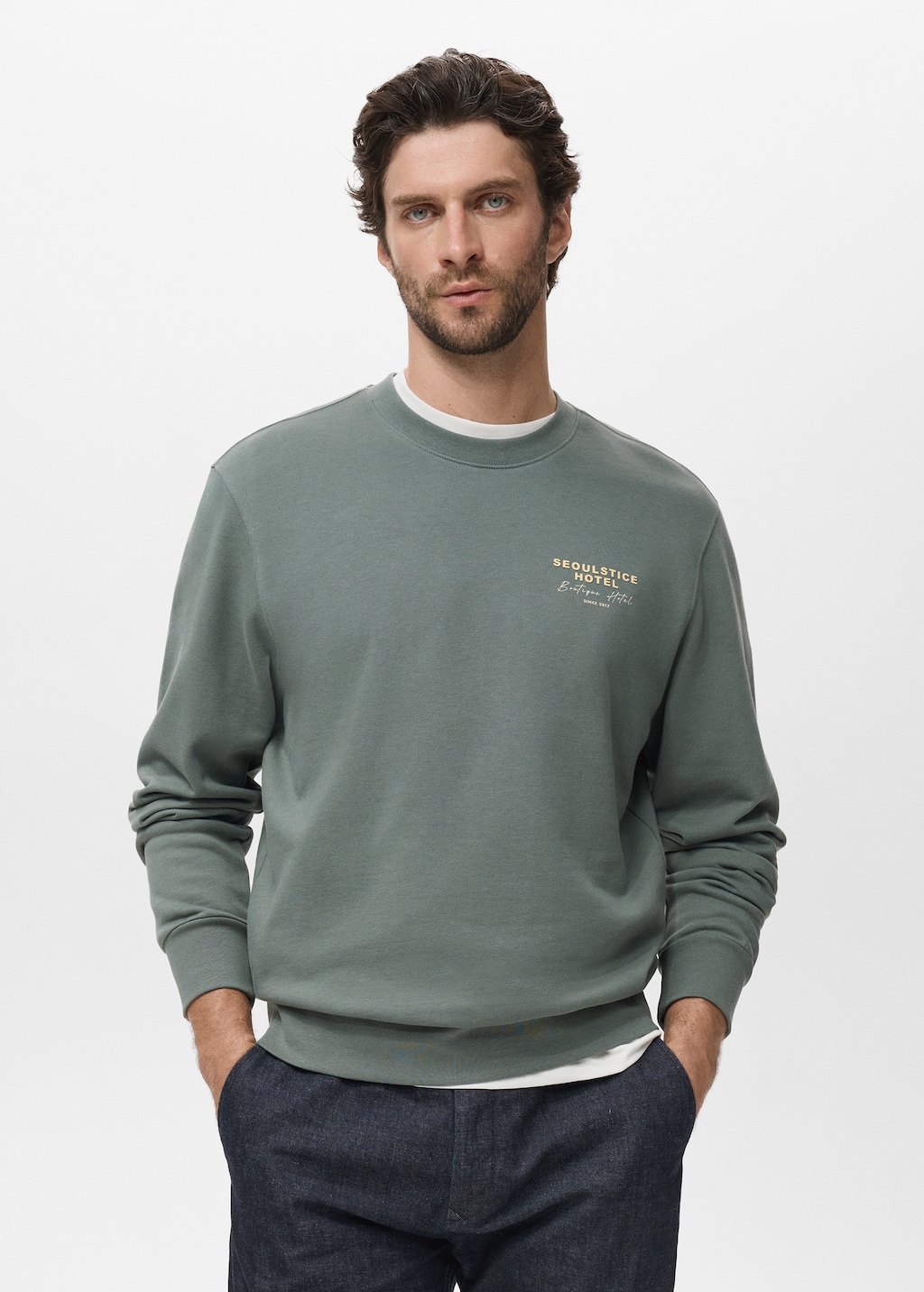 Printed cotton sweatshirt