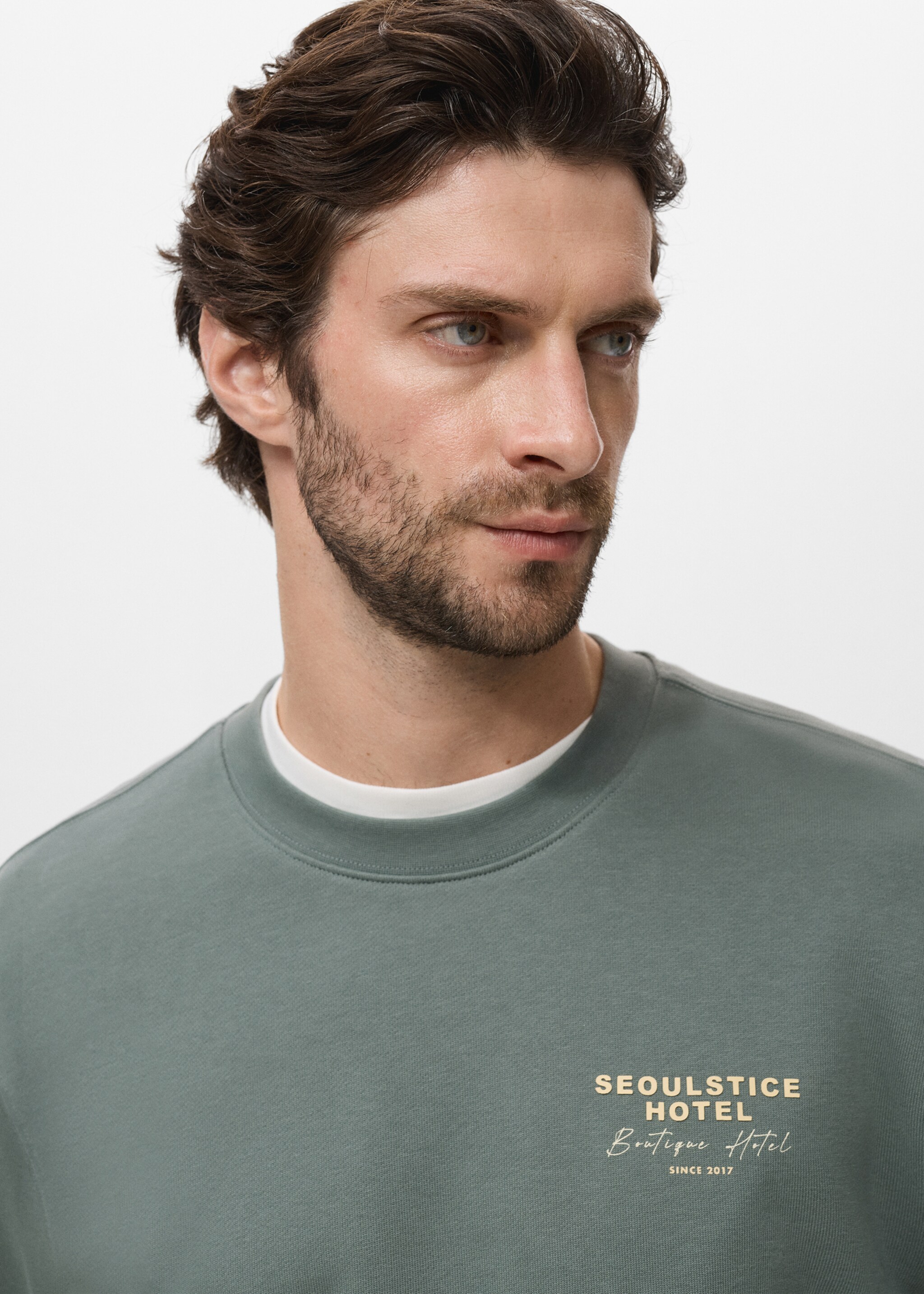 Sweatshirt seoul - Details of the article 1, Green. Ref: 17024440-00.