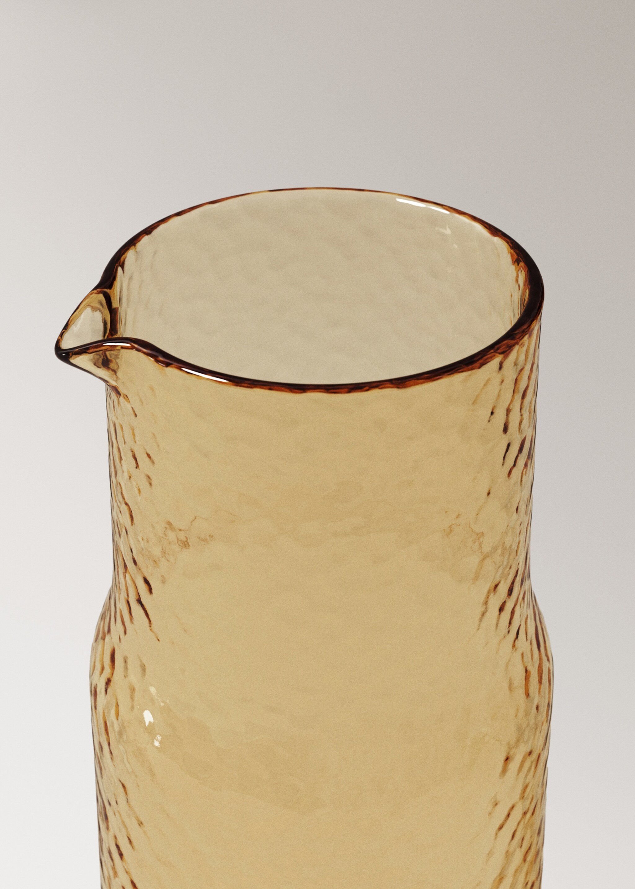 Hammered glass jug - Details of the article 1, Vanilla. Ref: 17024441-00.