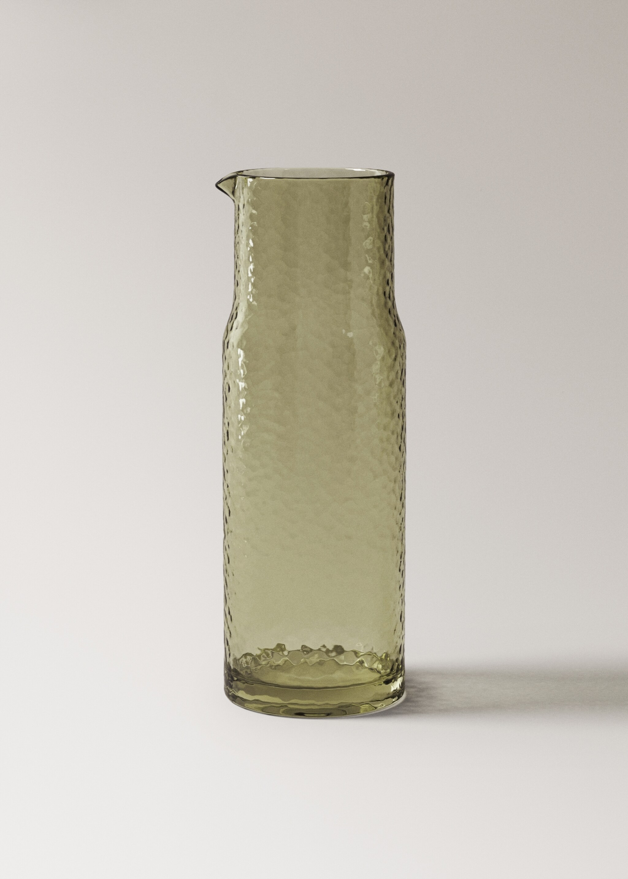 Hammered glass jug - Article without model, Green. Ref: 17024441-00.
