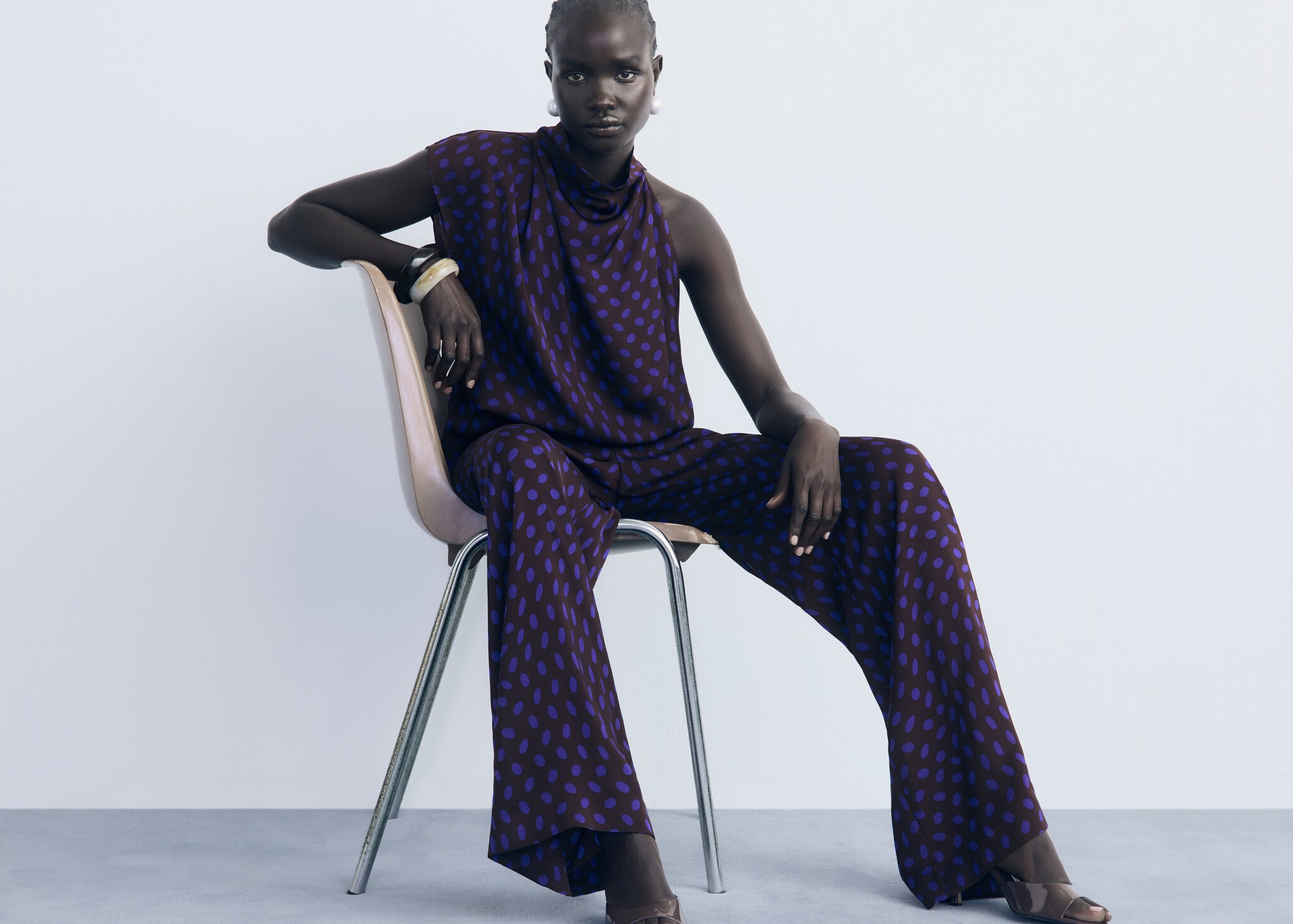 Blouse à pois col bénitier - Détail de l'article 1