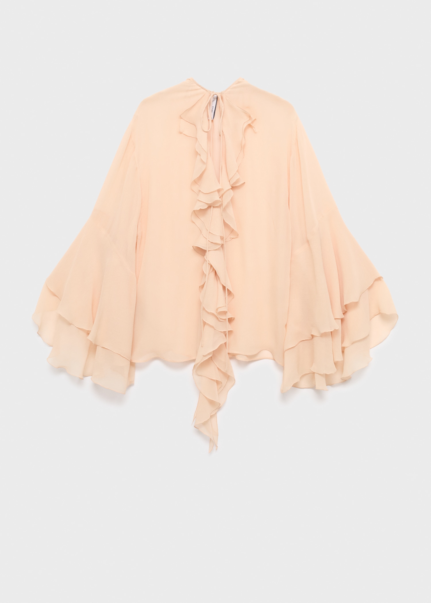 Blusa volant maniche scampanate - Articolo senza modello