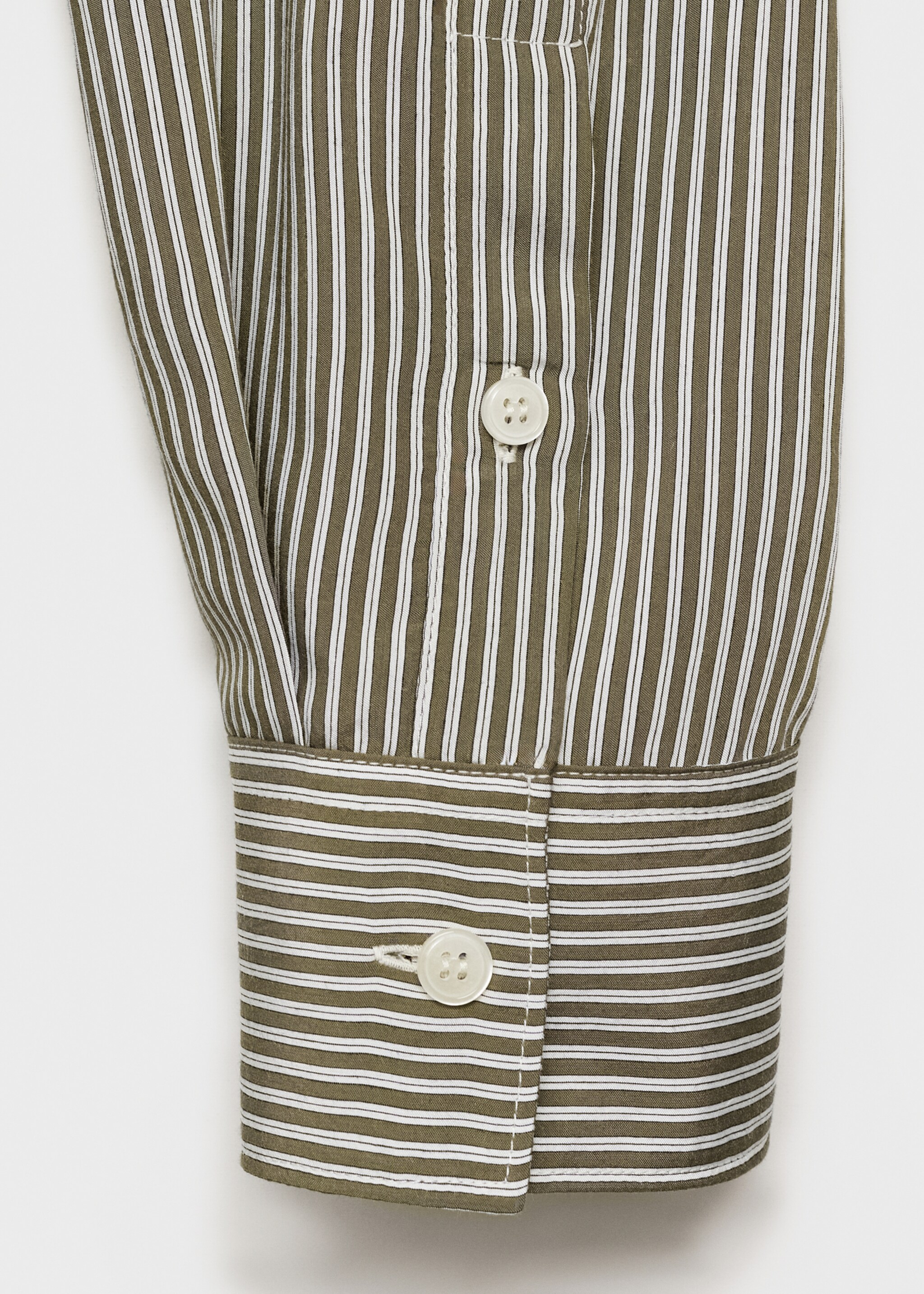 Chemise regular-fit en imprimé rayures - Détail de l'article 0, Olive. Ref: 17024449-00.