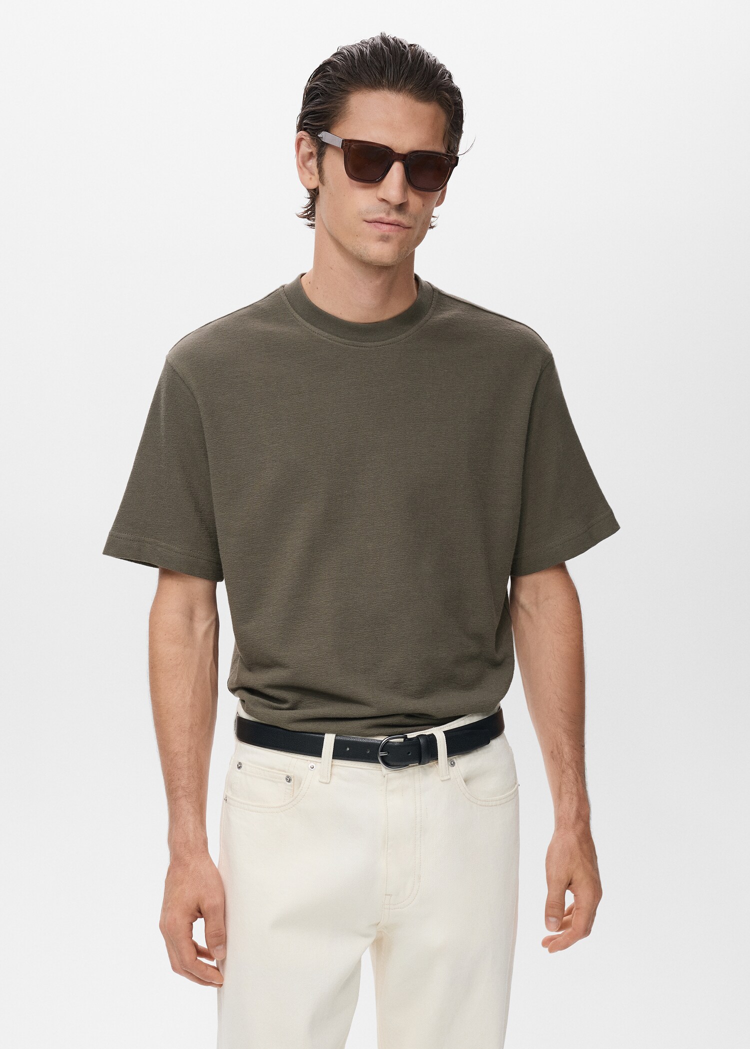 Camiseta estructura 100% algodón relaxed fit - Plano medio