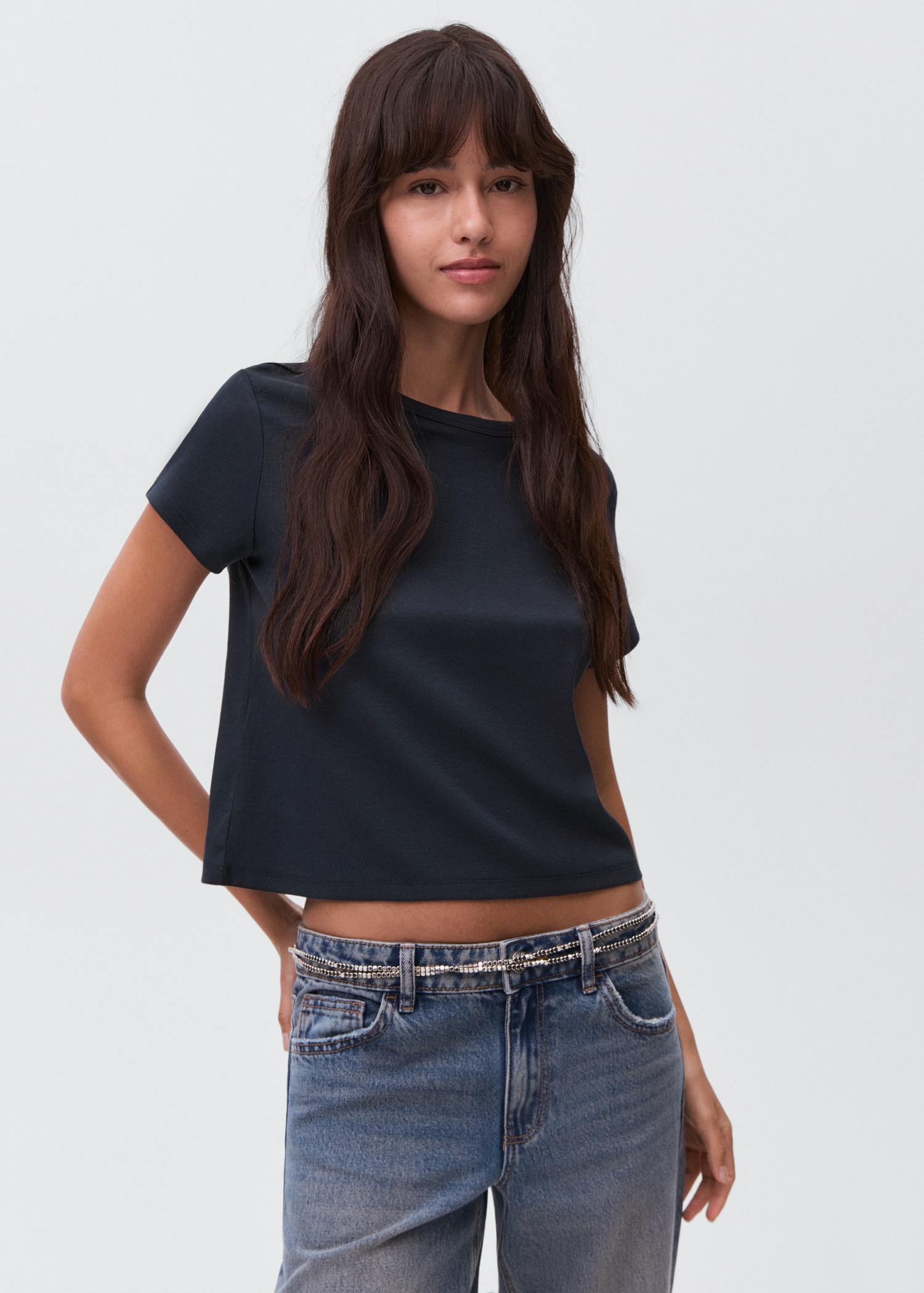 Essential cotton-blend T-shirt - Medium plane