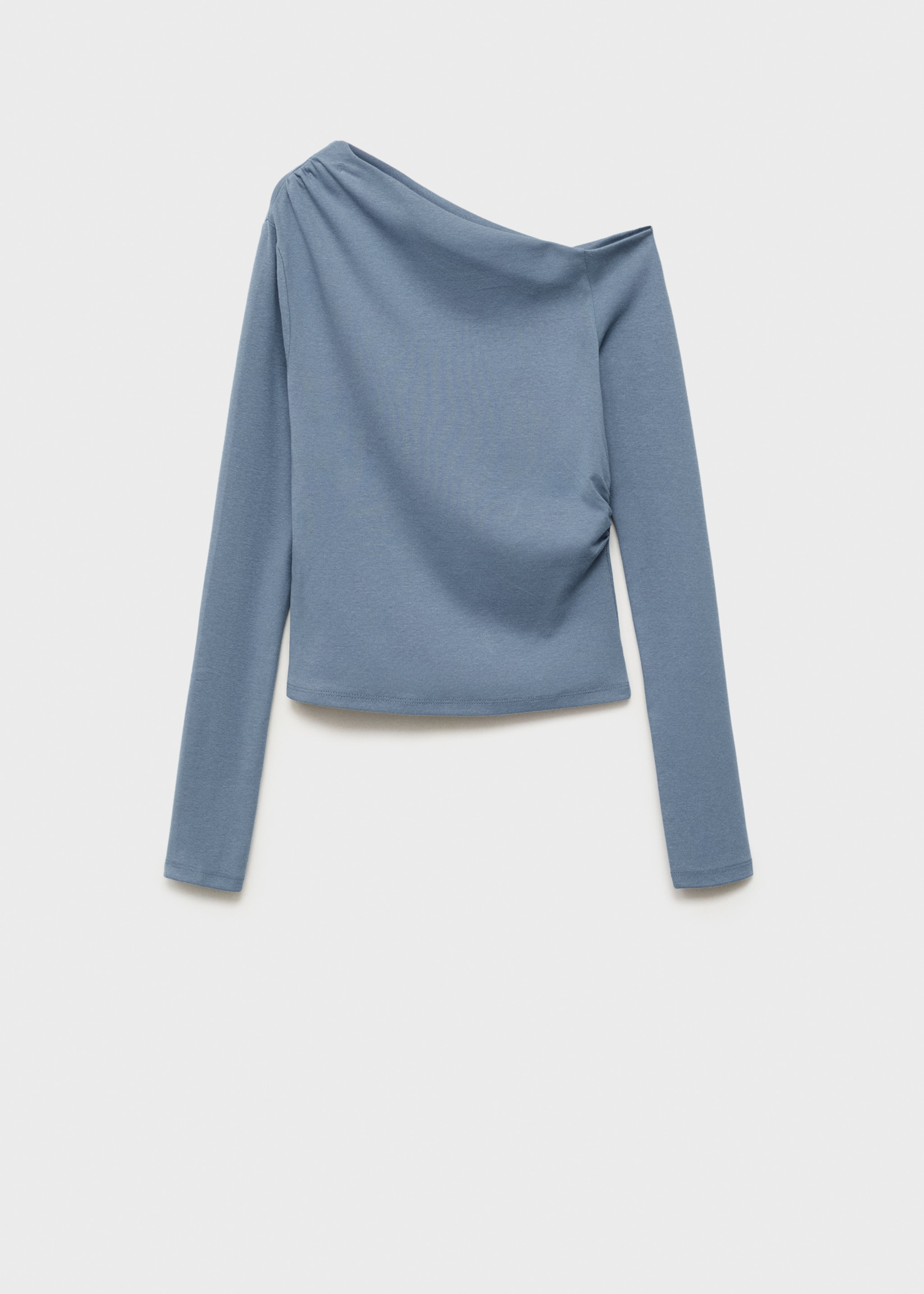Asymmetric cotton T-shirt - Article without model, Sky Blue. Ref: 17024778-00.