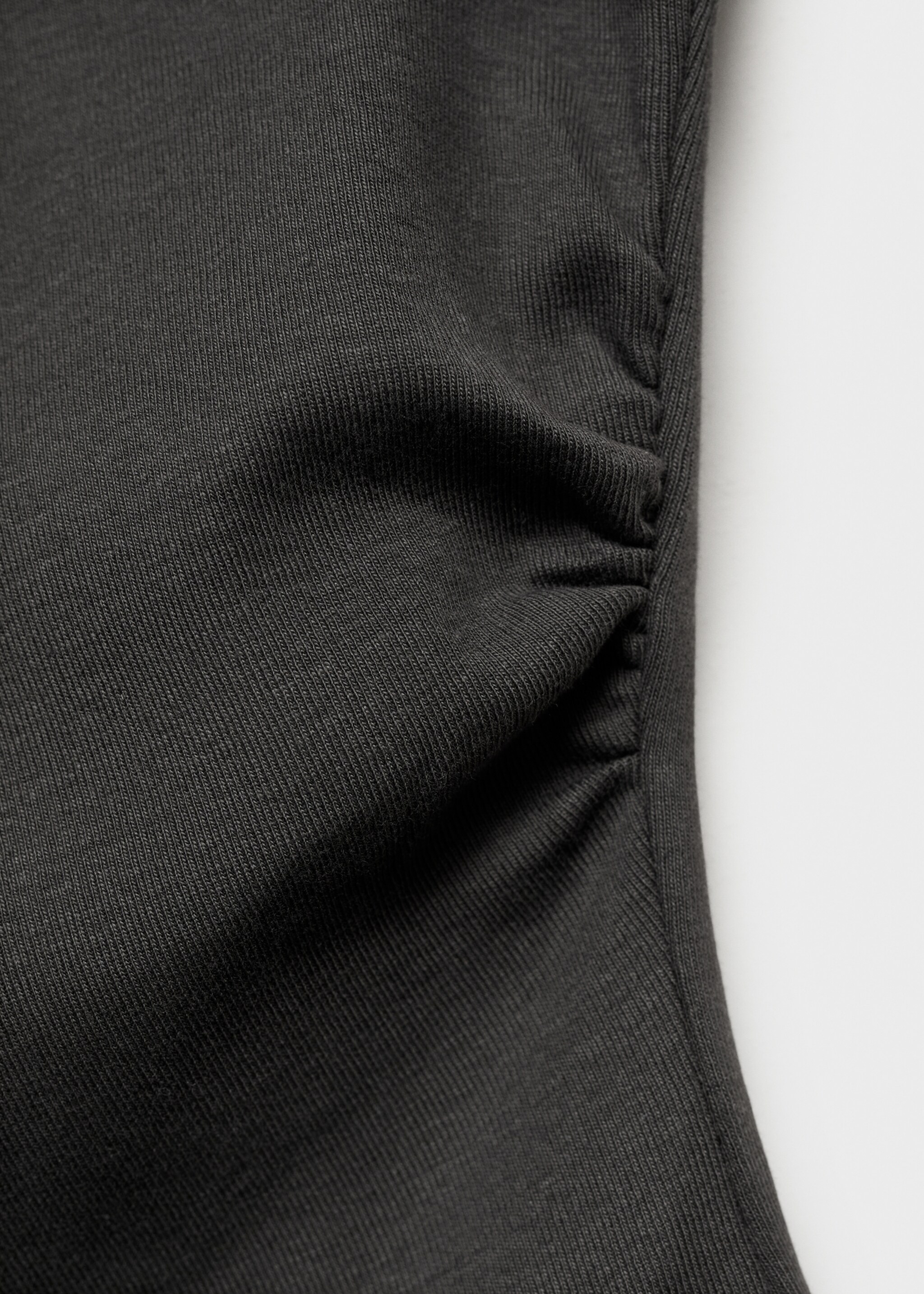Asymmetric cotton T-shirt - Details of the article 0, Charcoal. Ref: 17024778-00.