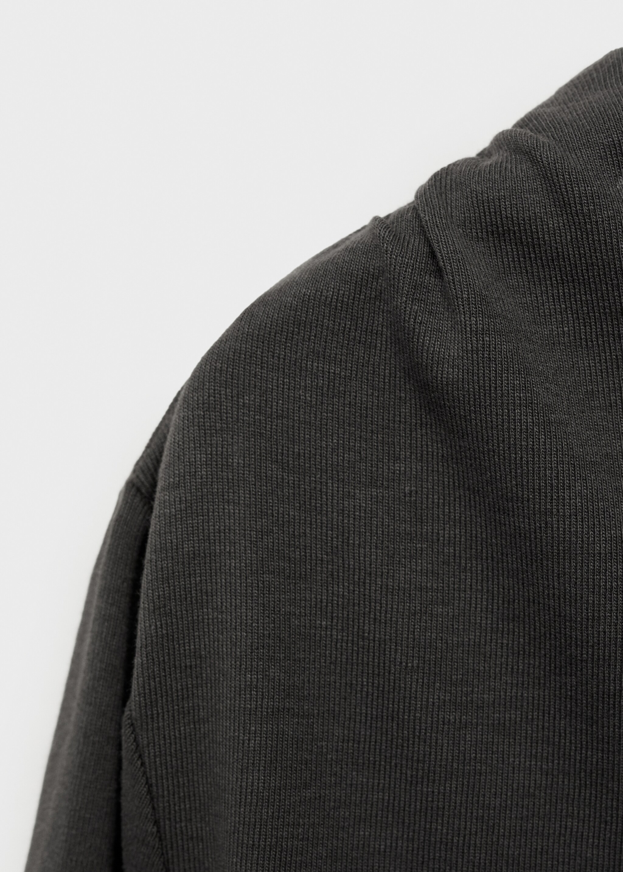 Asymmetric cotton T-shirt - Details of the article 8, Charcoal. Ref: 17024778-00.
