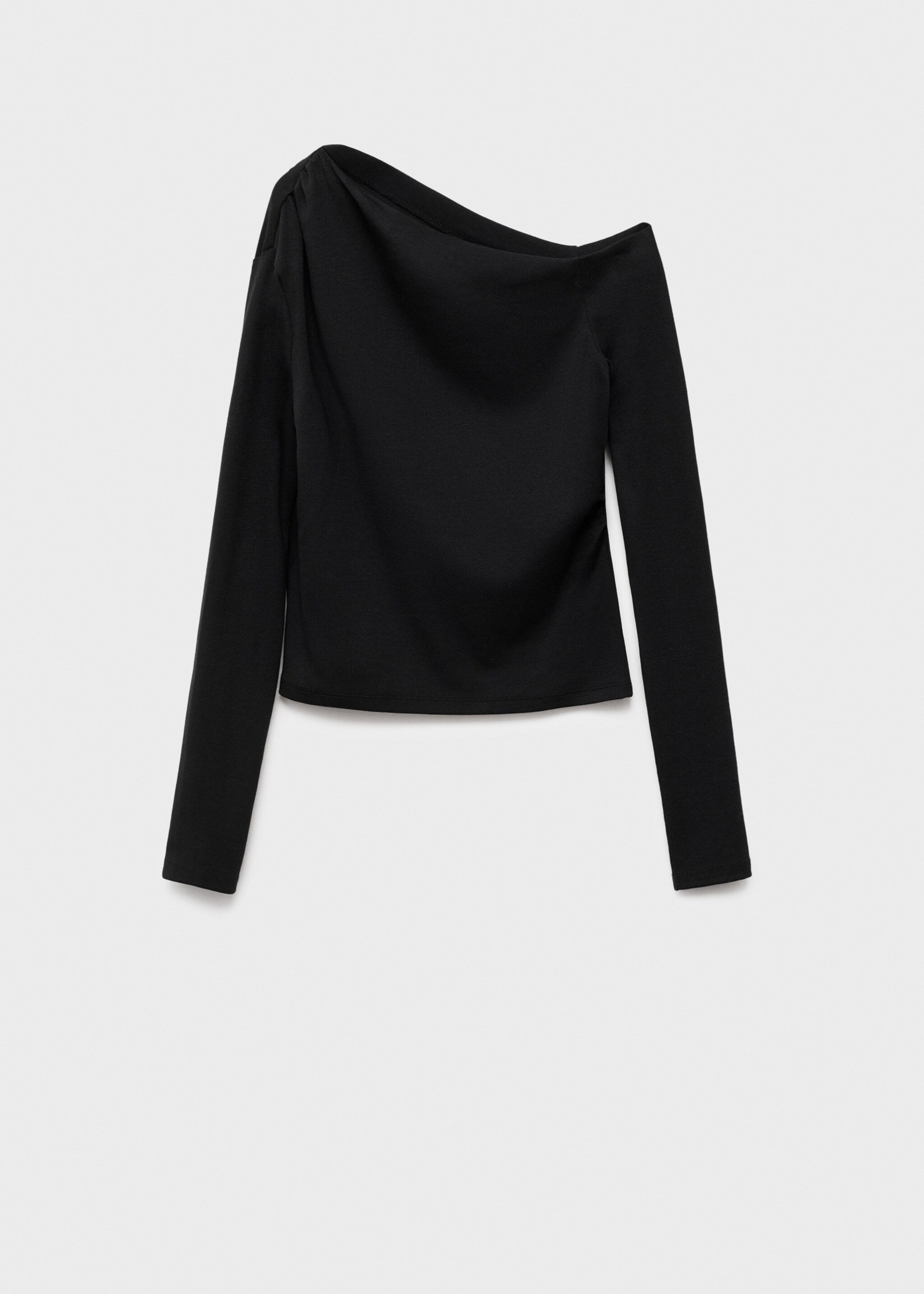 Asymmetric cotton T-shirt - Article without model, Black. Ref: 17024778-00.