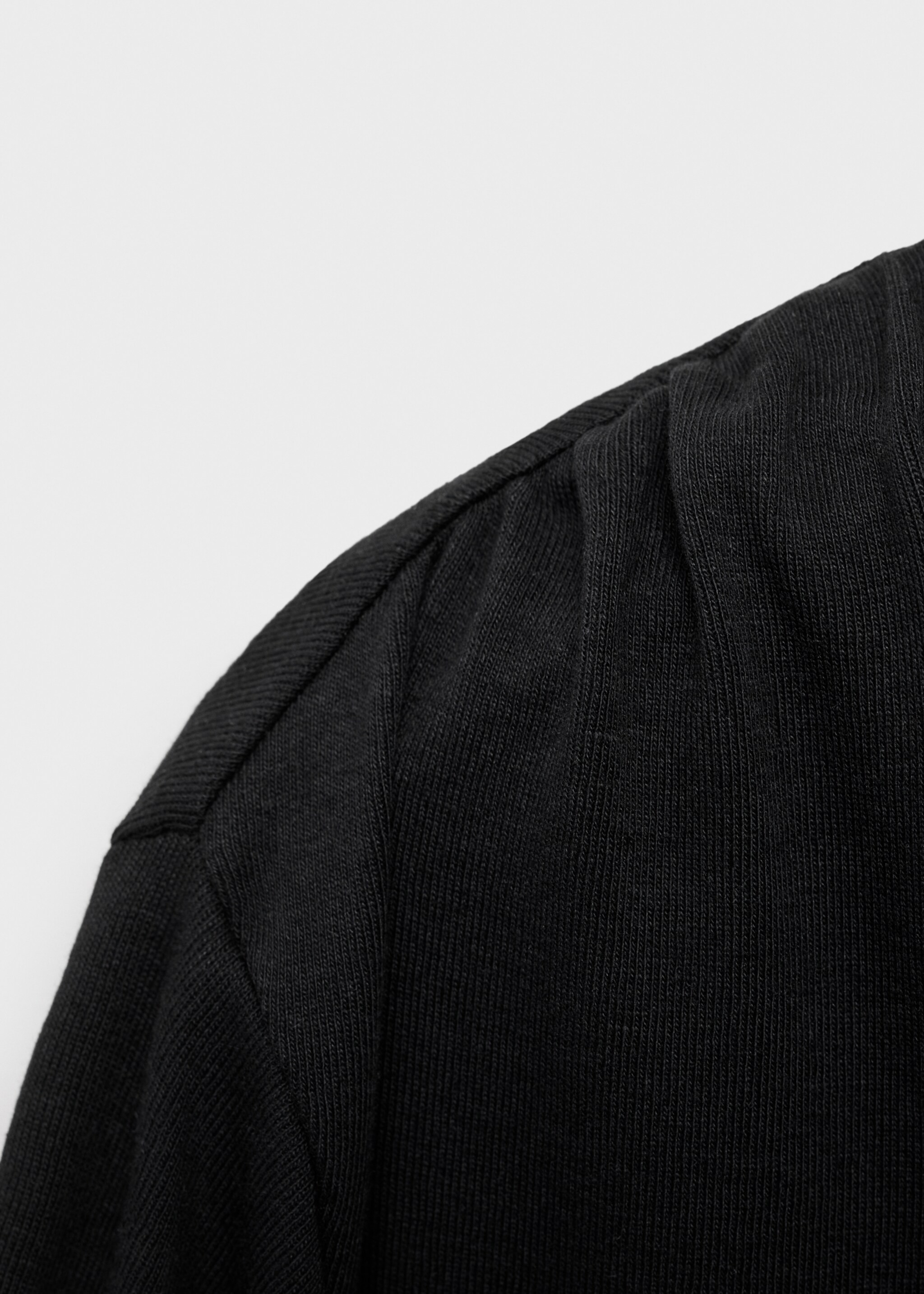 Asymmetric cotton T-shirt - Details of the article 0, Black. Ref: 17024778-00.