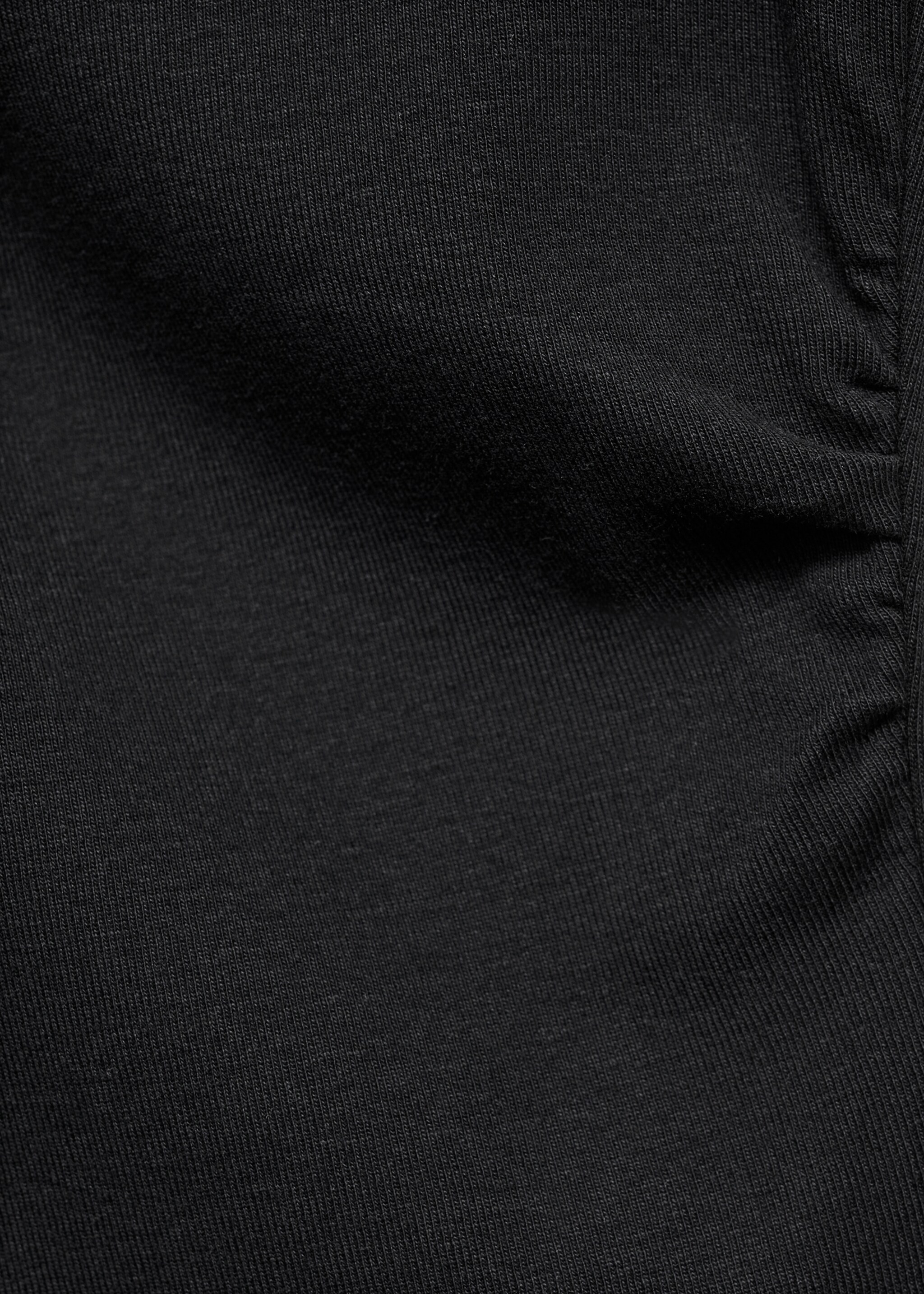 Asymmetric cotton T-shirt - Details of the article 8, Black. Ref: 17024778-00.