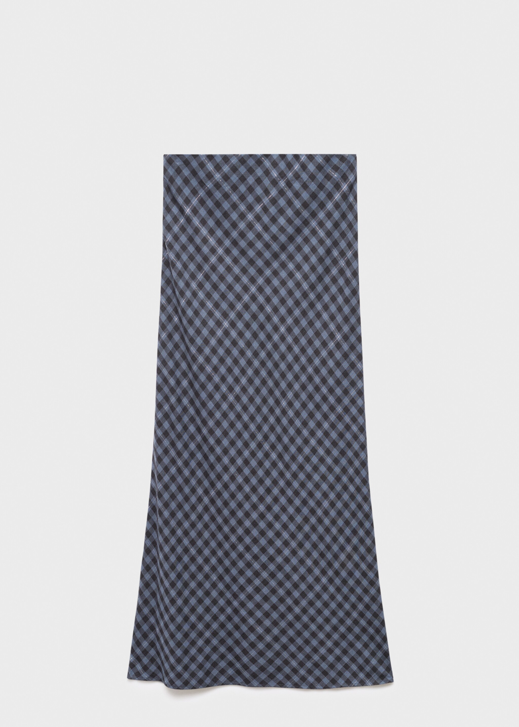 Checked long skirt - Article without model, Grey. Ref: 17024779-00.