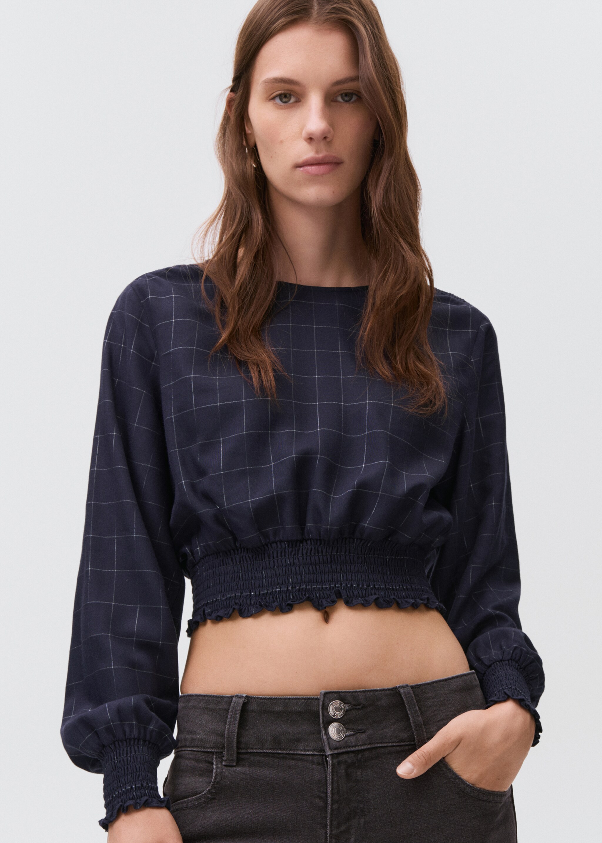 Lurex check blouse - Medium plane