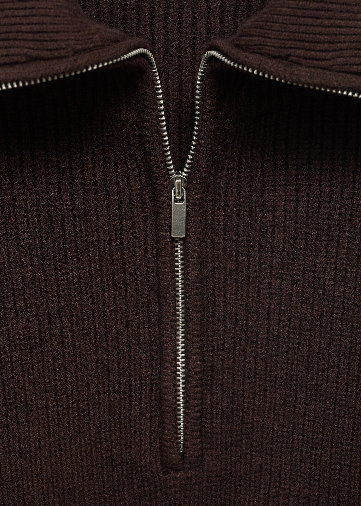 Contrast collar zipper sweater - Details of the article 8